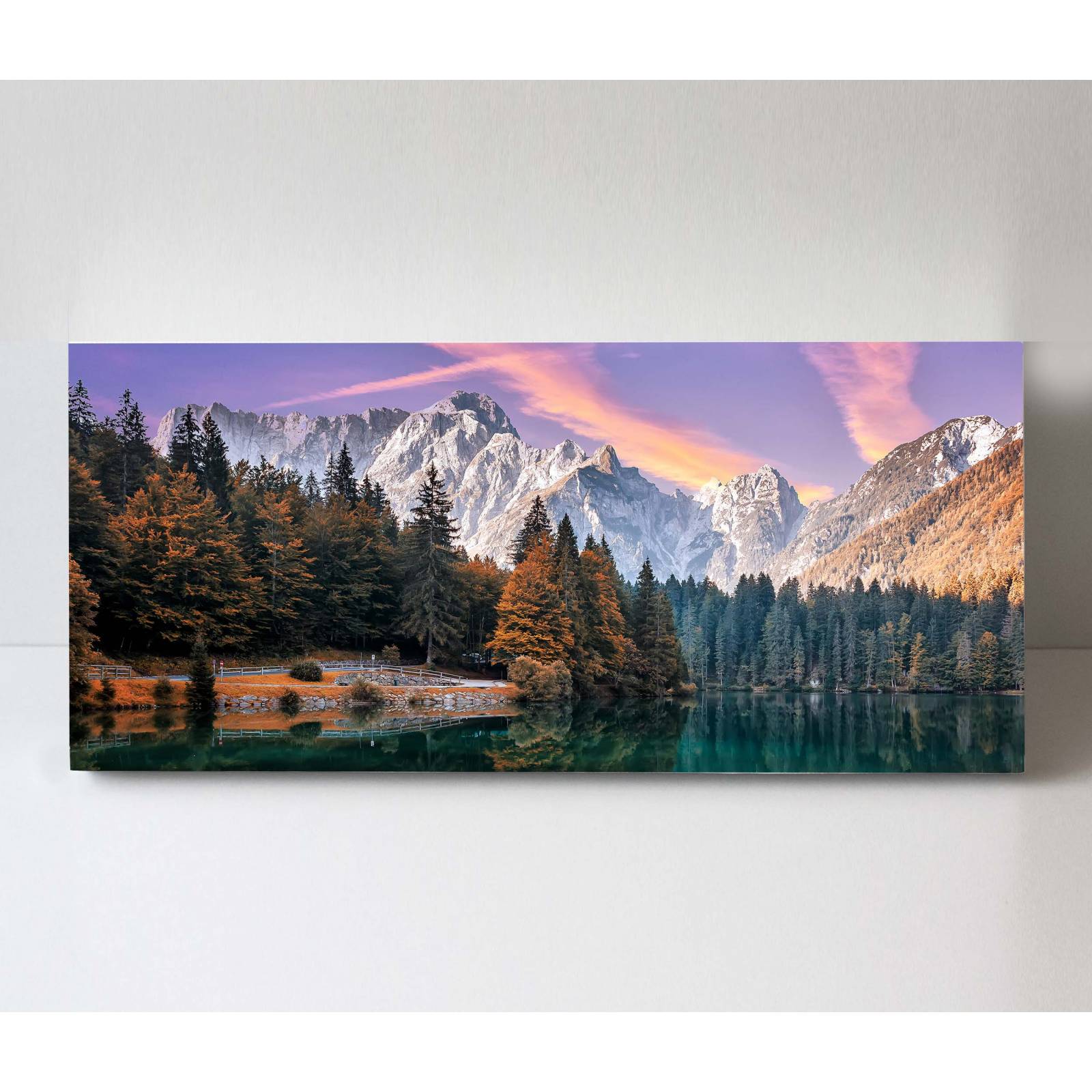 Cuadro Decorativo Canvas Paisaje Lago Fusine 100x50
