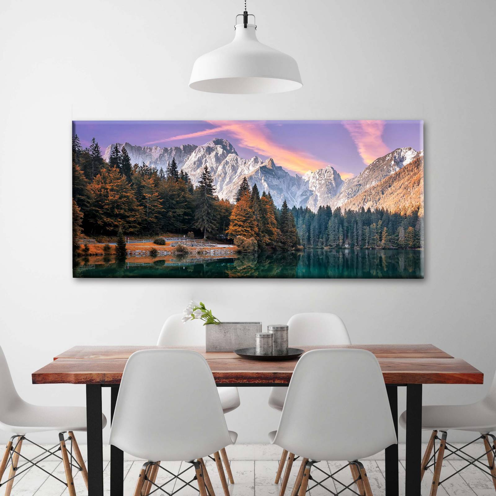 Cuadro Decorativo Canvas Paisaje Lago Fusine 100x50