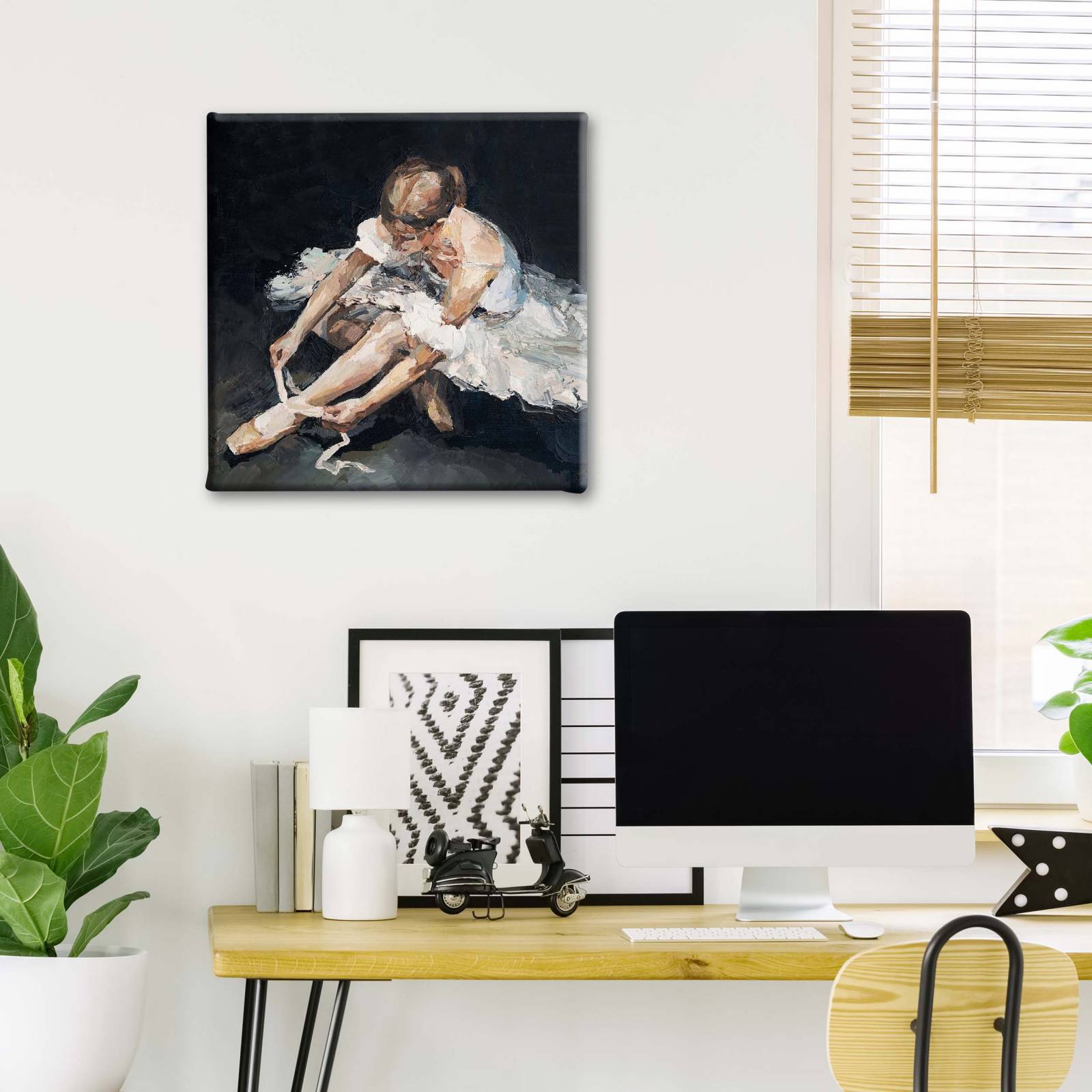 Cuadro Decorativo Canvas Joven Bailarina Oleo 30x30