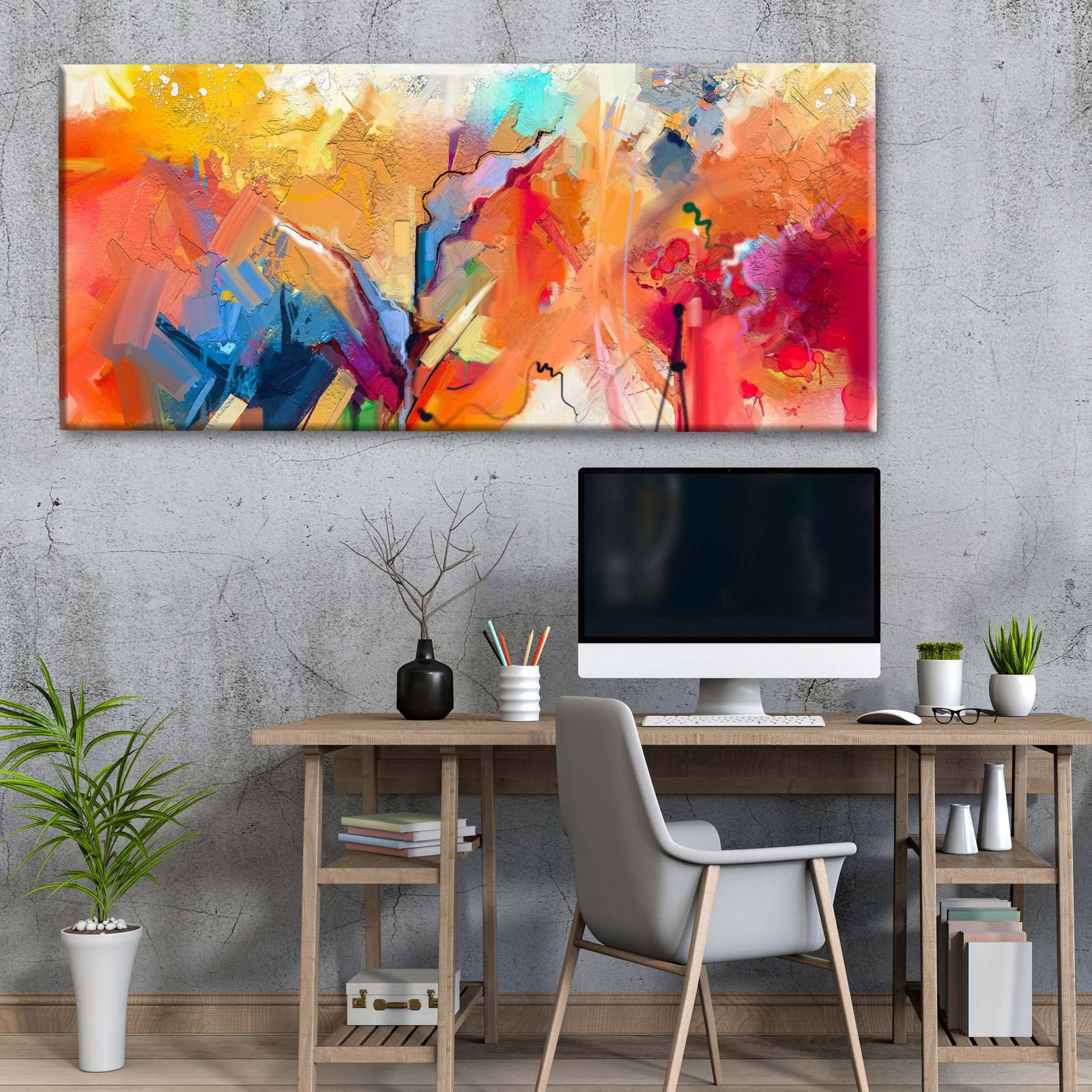 Cuadro Decorativo Canvas Textura moderna al Oleo 160x80