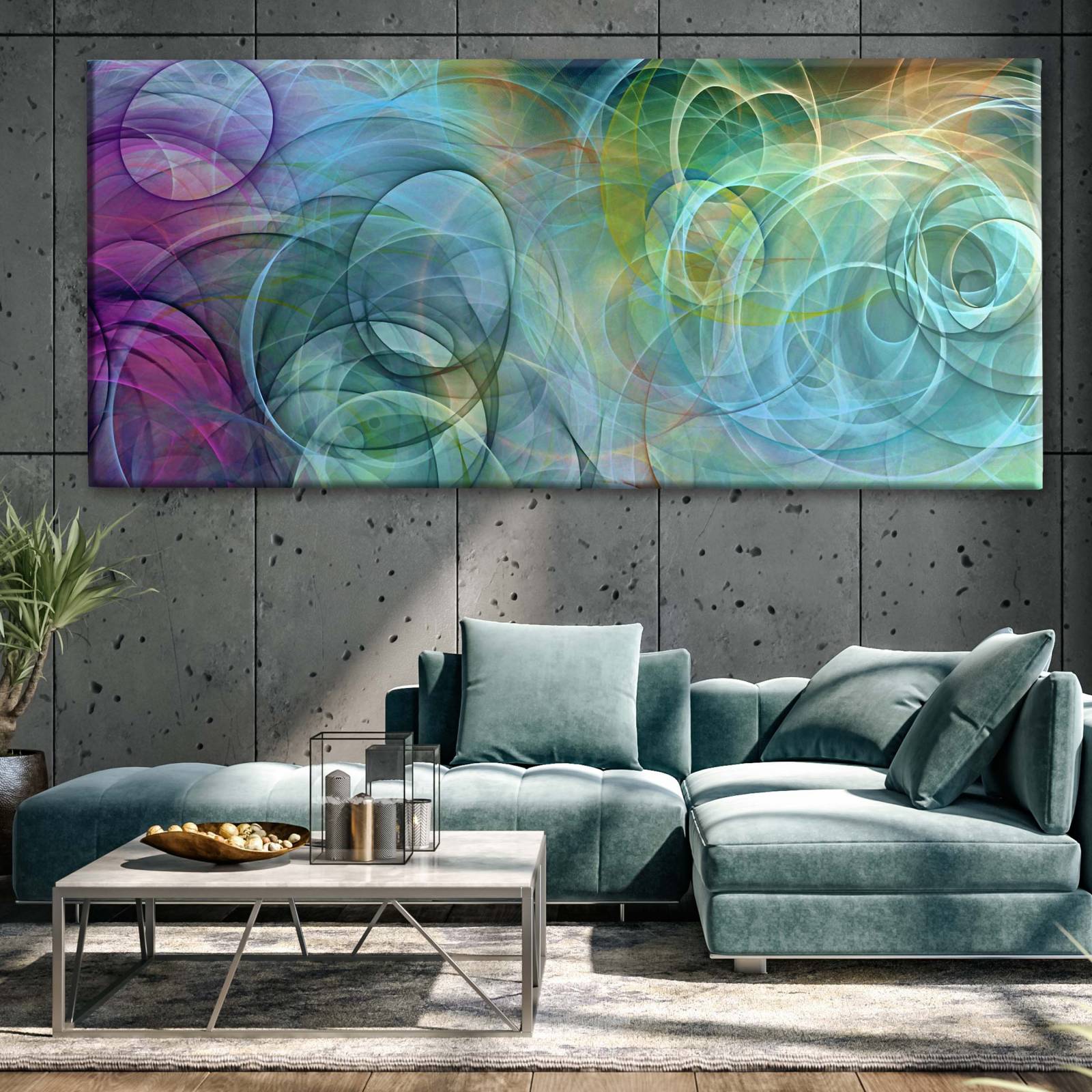 Cuadro Decorativo Canvas Espirales psicodélicos 80x40