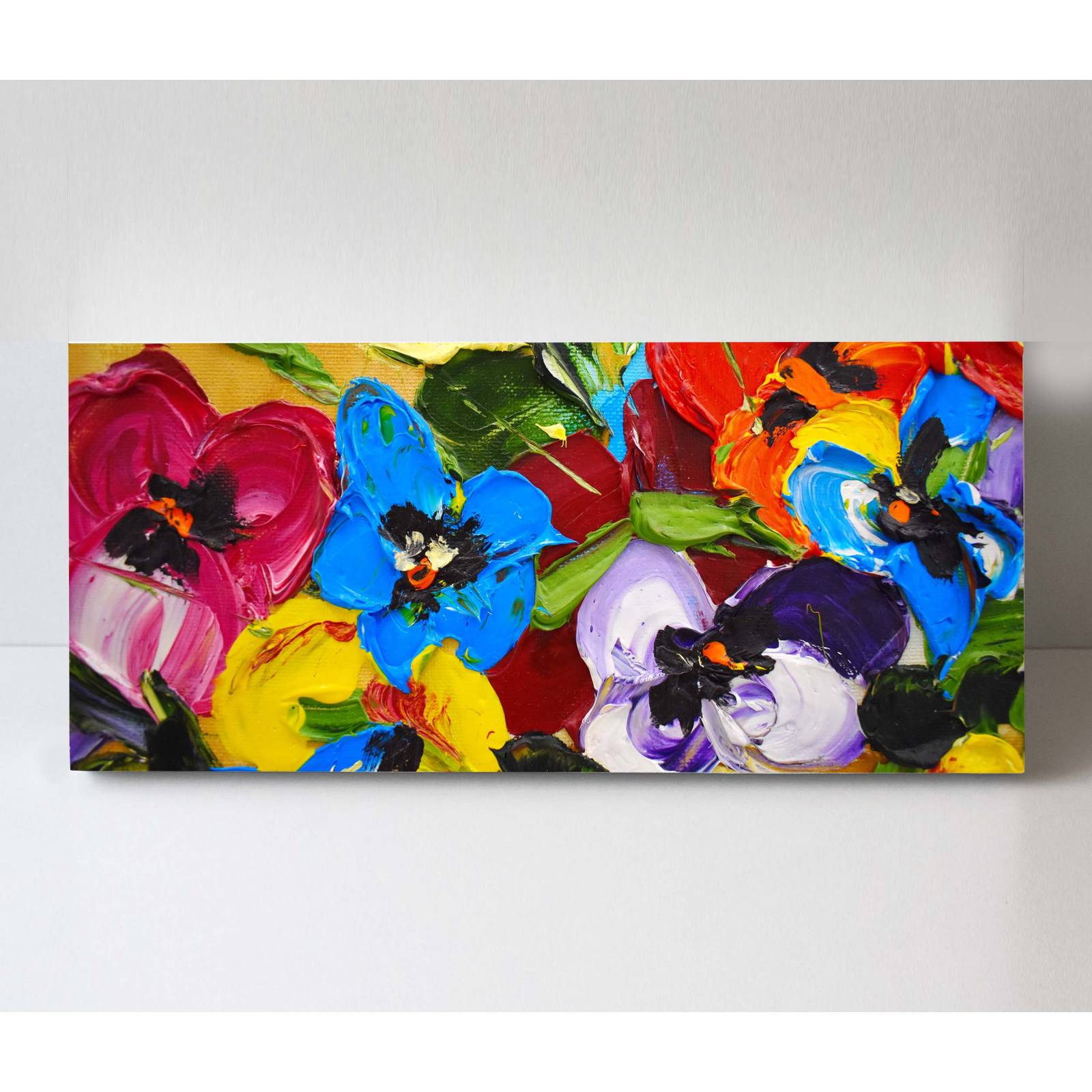 Cuadro Decorativo Canvas Flores multicolor 160x80