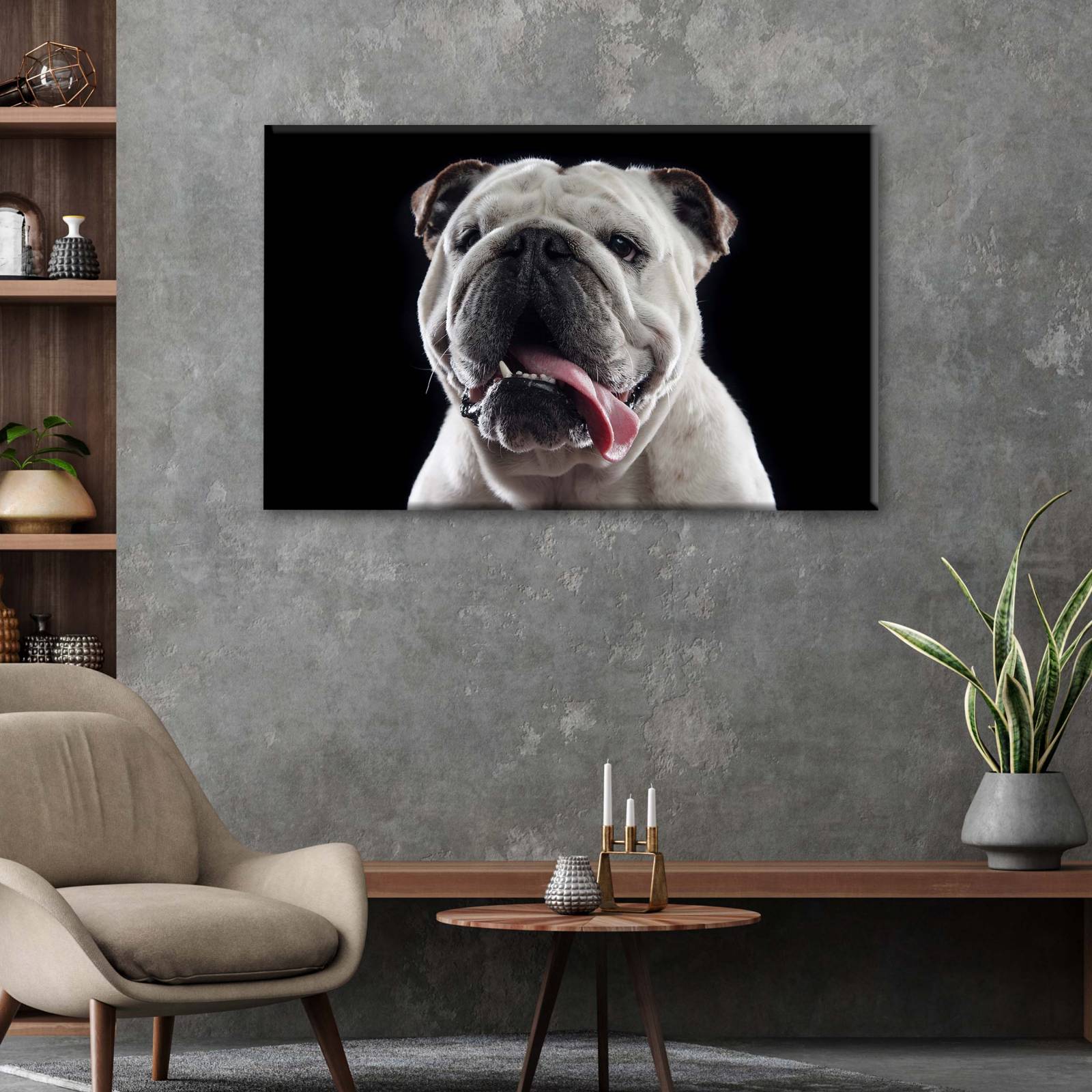 Cuadro Decorativo Canvas Retrato Bulldog inglés 180x120
