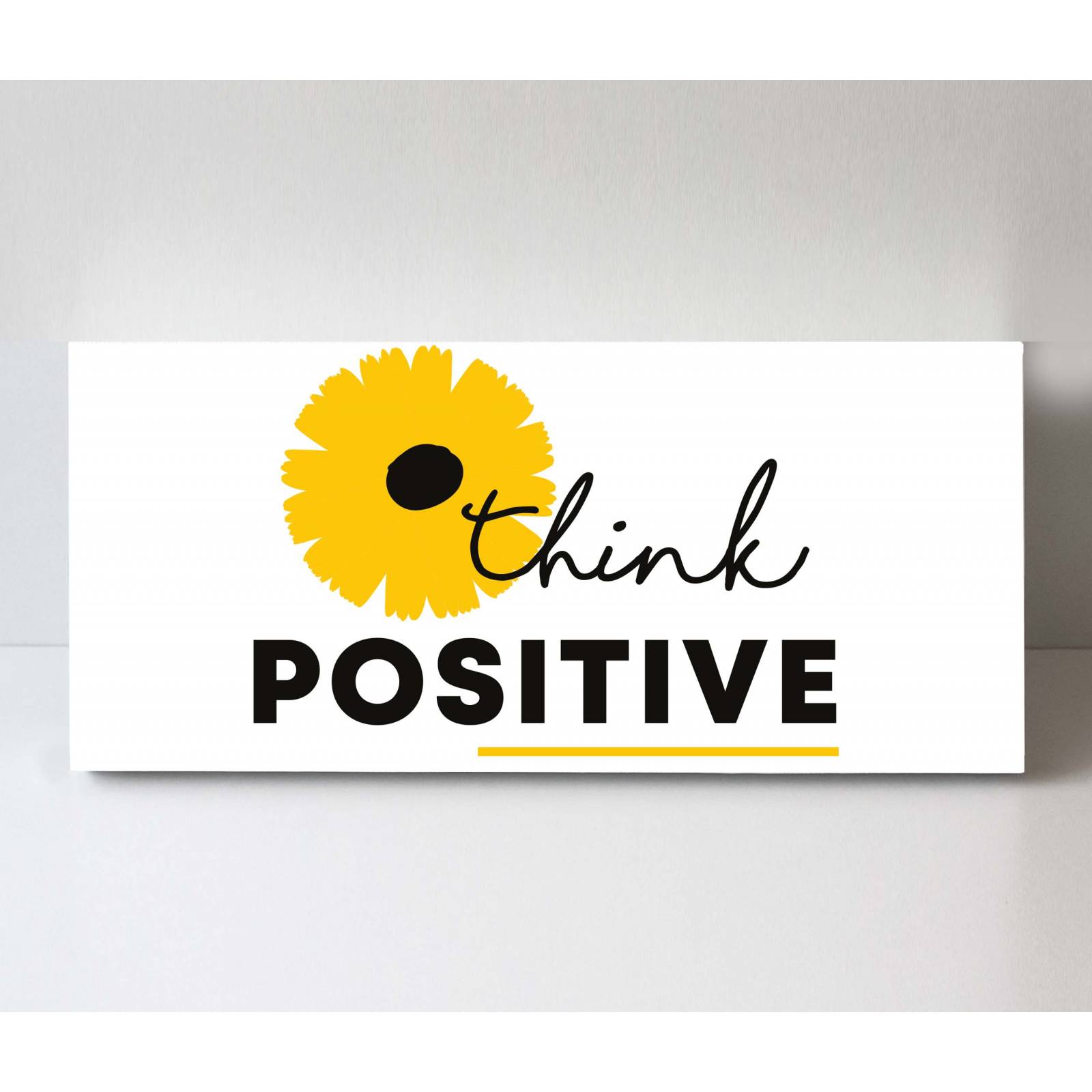 Cuadro Decorativo Canvas Frase "Piensa positivo" 160x80