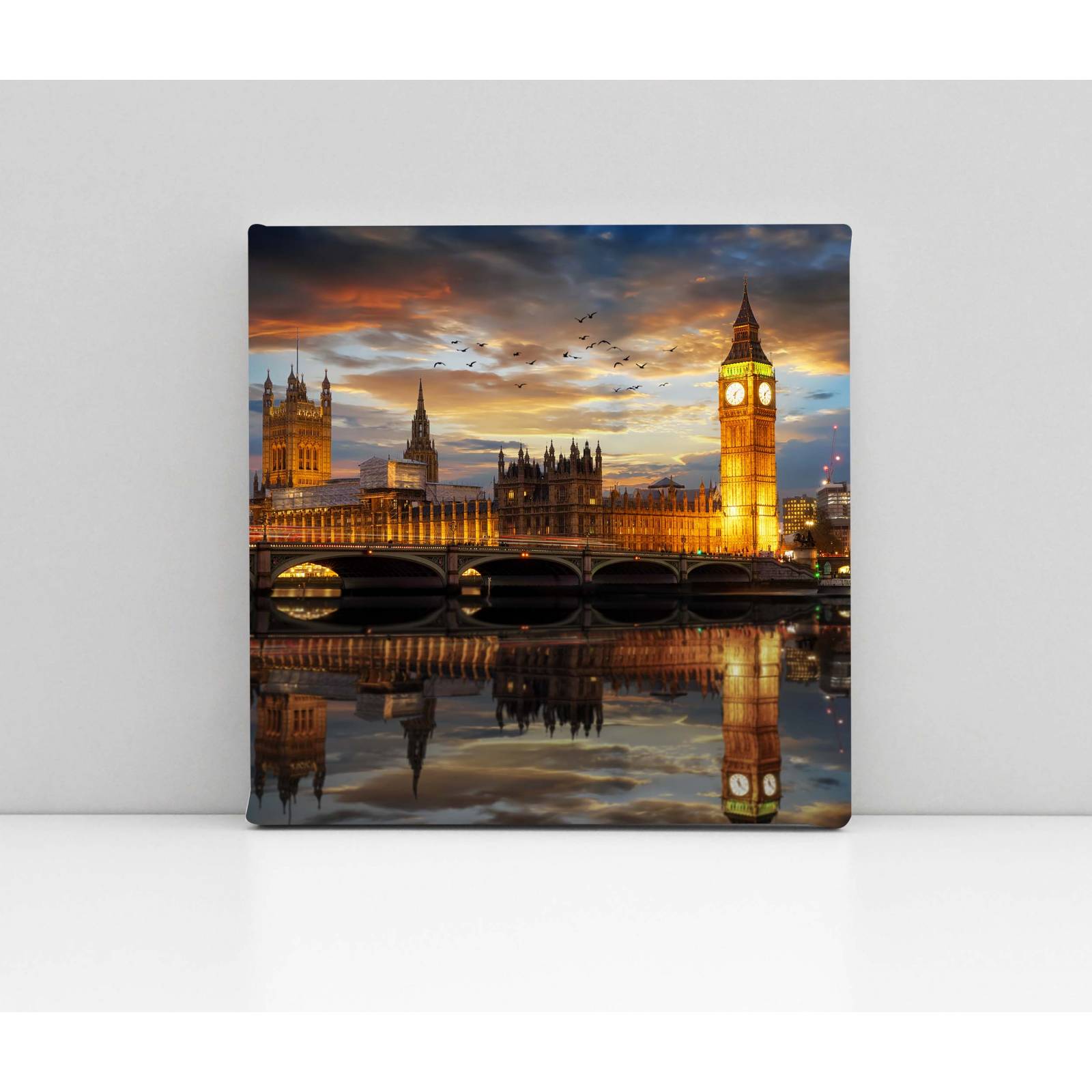 Cuadro Decorativo Atardecer Río Támesis 30x30