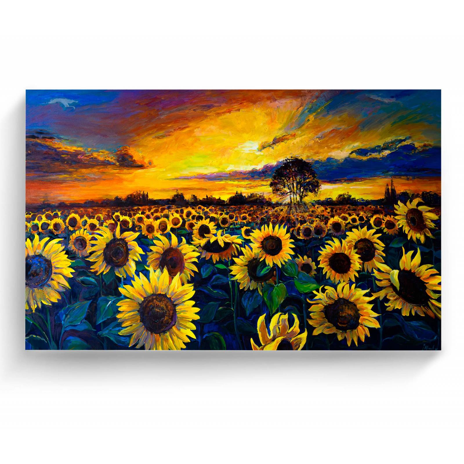 Cuadro Decorativo Canvas Campo de Girasoles 105x70