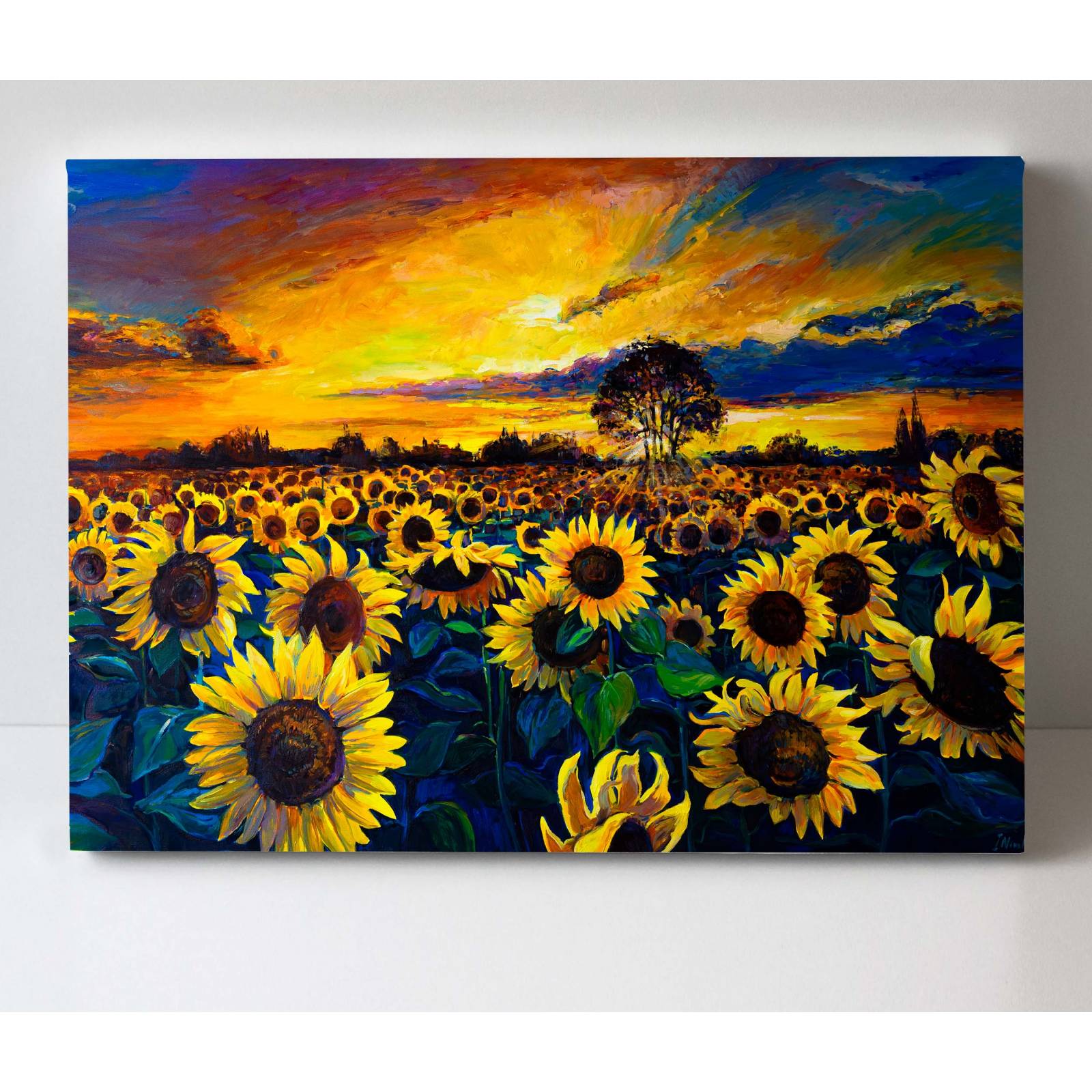 Cuadro Decorativo Canvas Campo de Girasoles 105x70