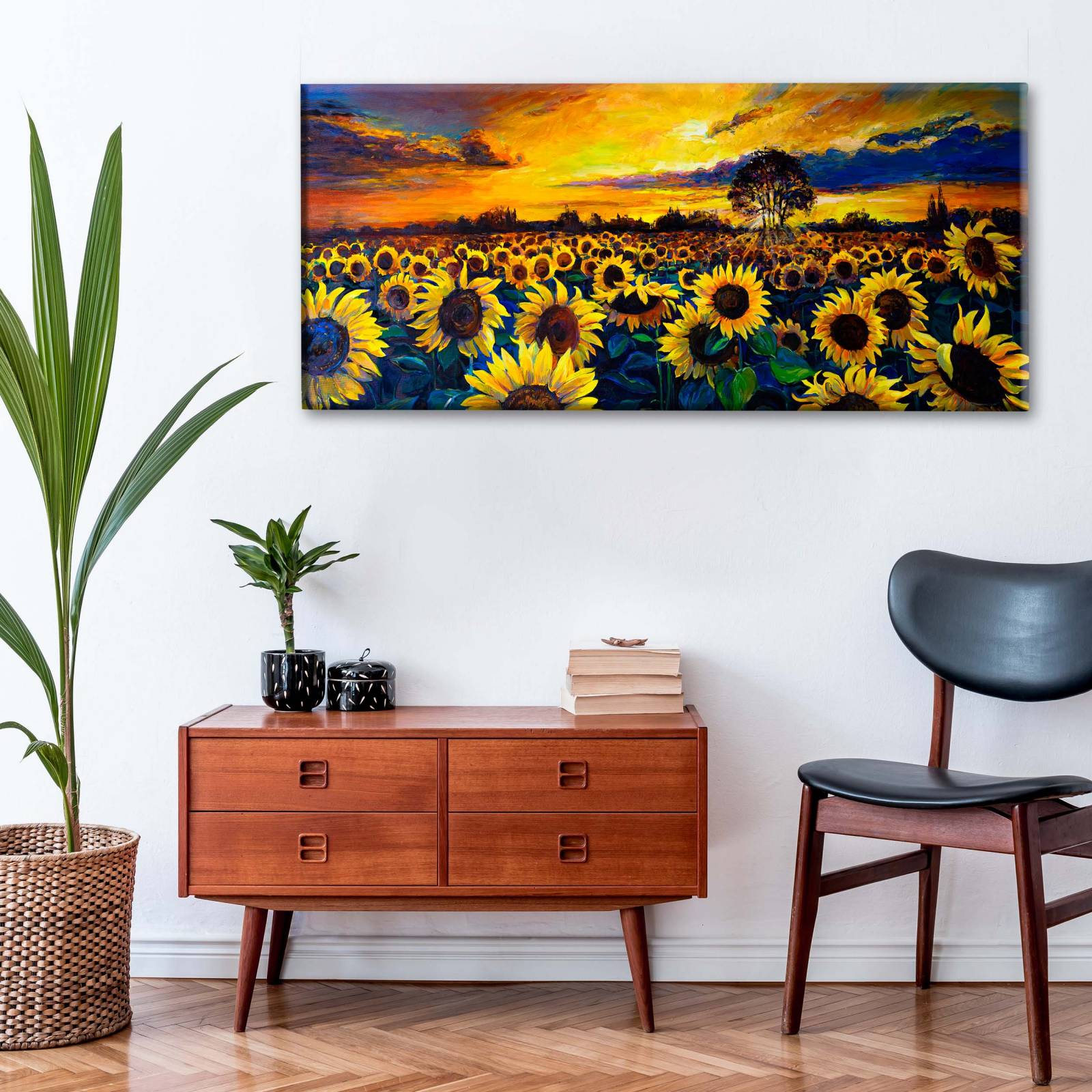 Cuadro Decorativo Canvas Campo de Girasoles 100x50