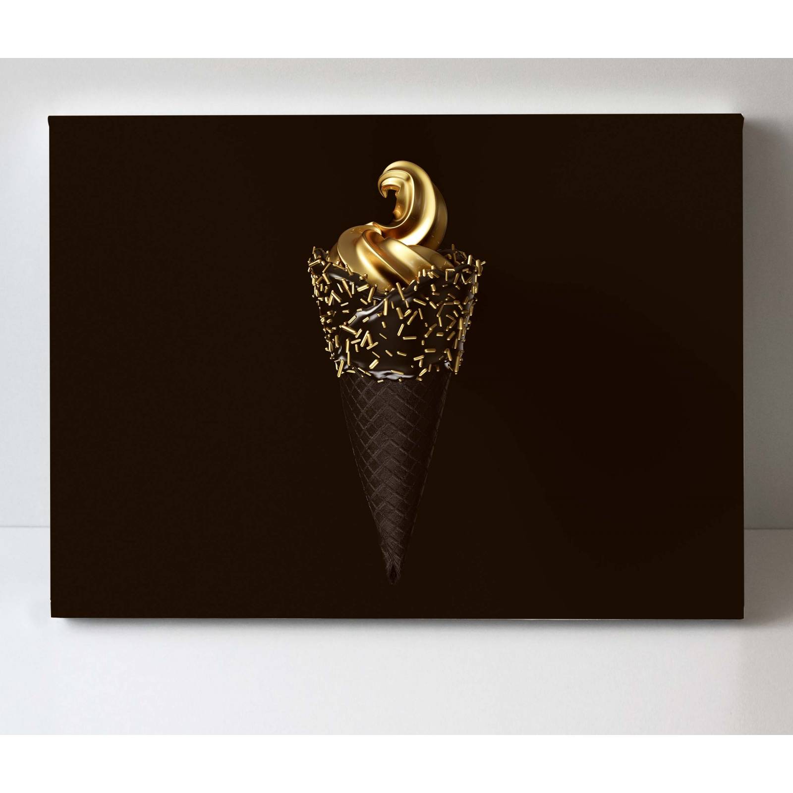 Cuadro Decorativo Canvas Helado dorado 150x100