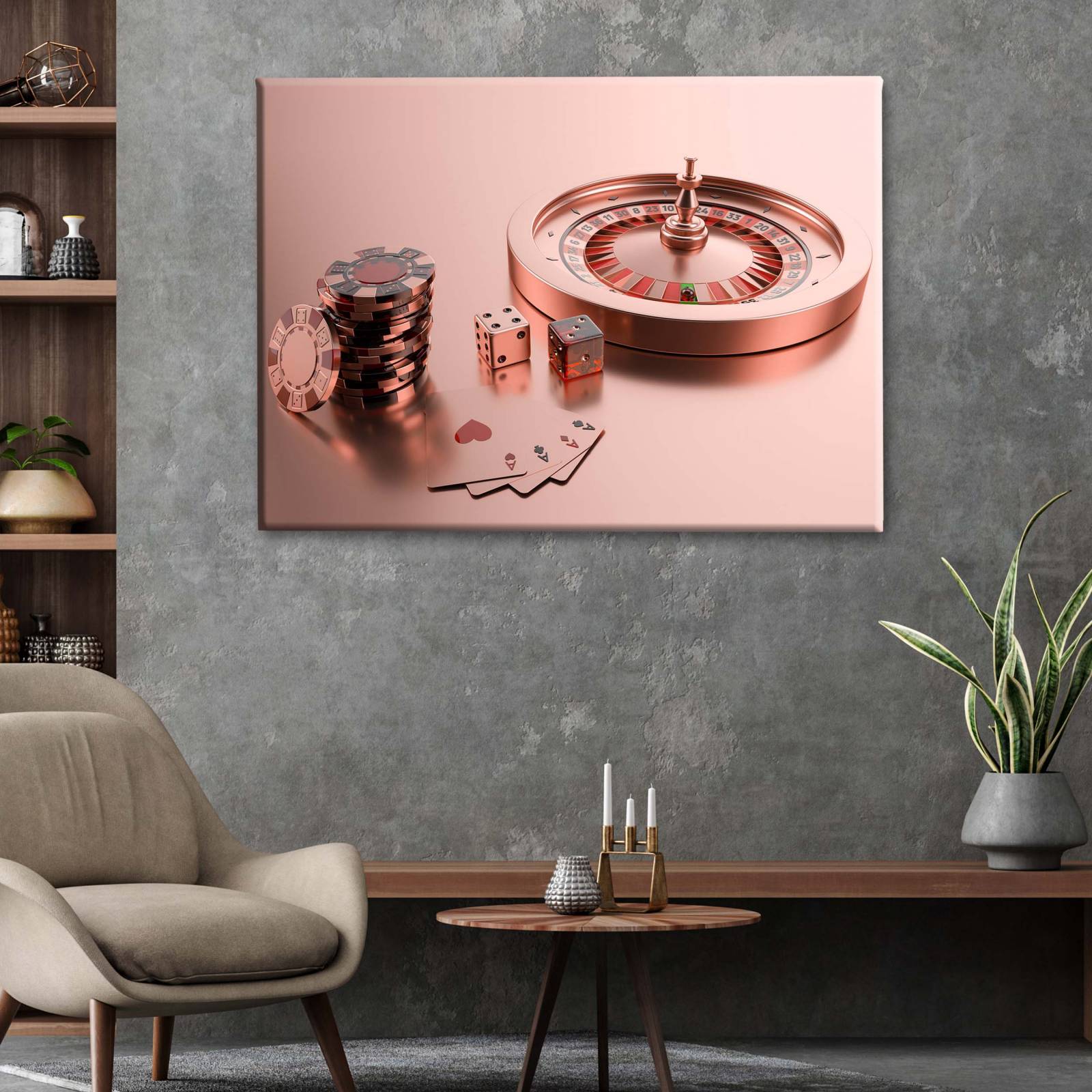 Cuadro Decorativo Canvas Ruleta de Casino 75x50