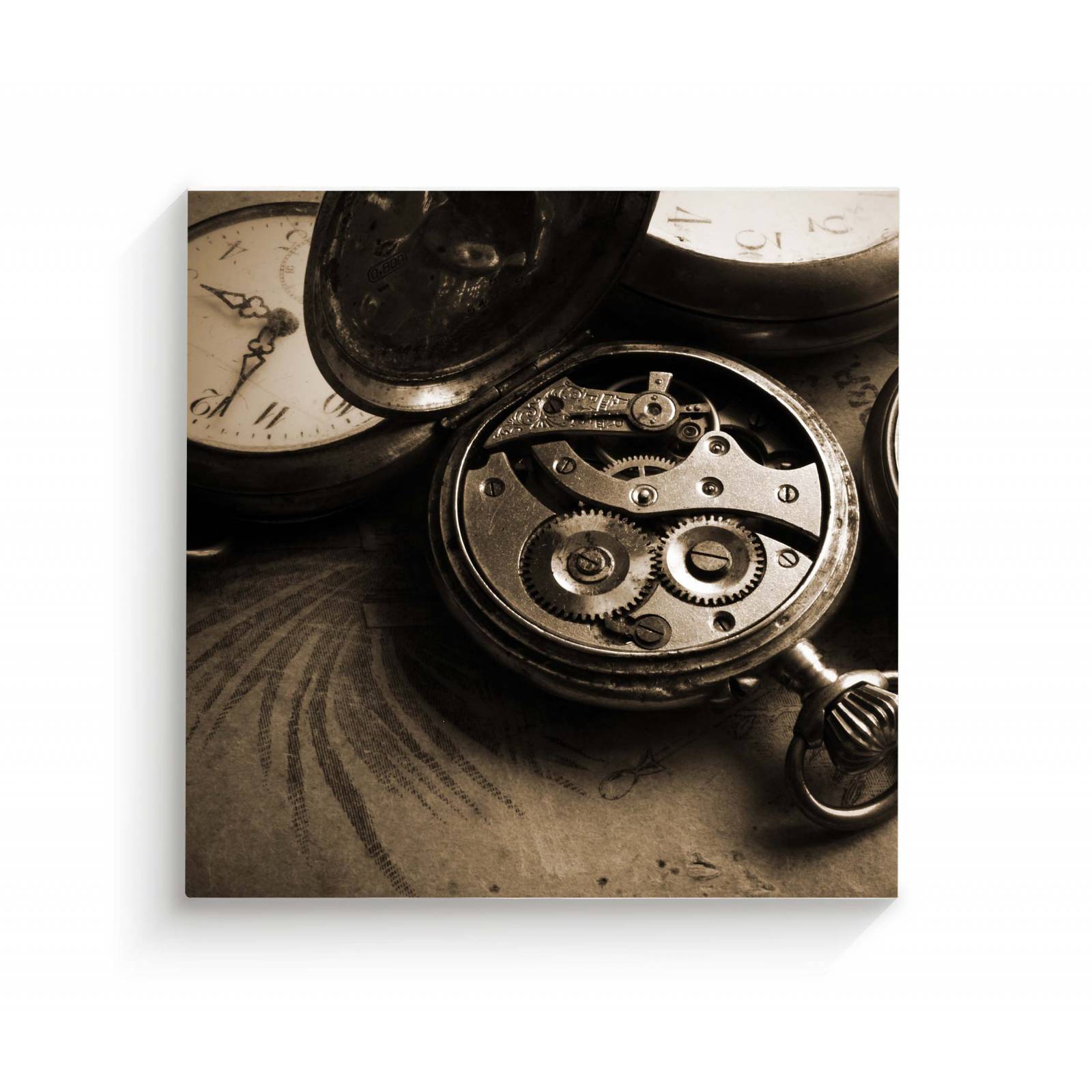Cuadro Decorativo Canvas Engranaje reloj antiguo 100x100