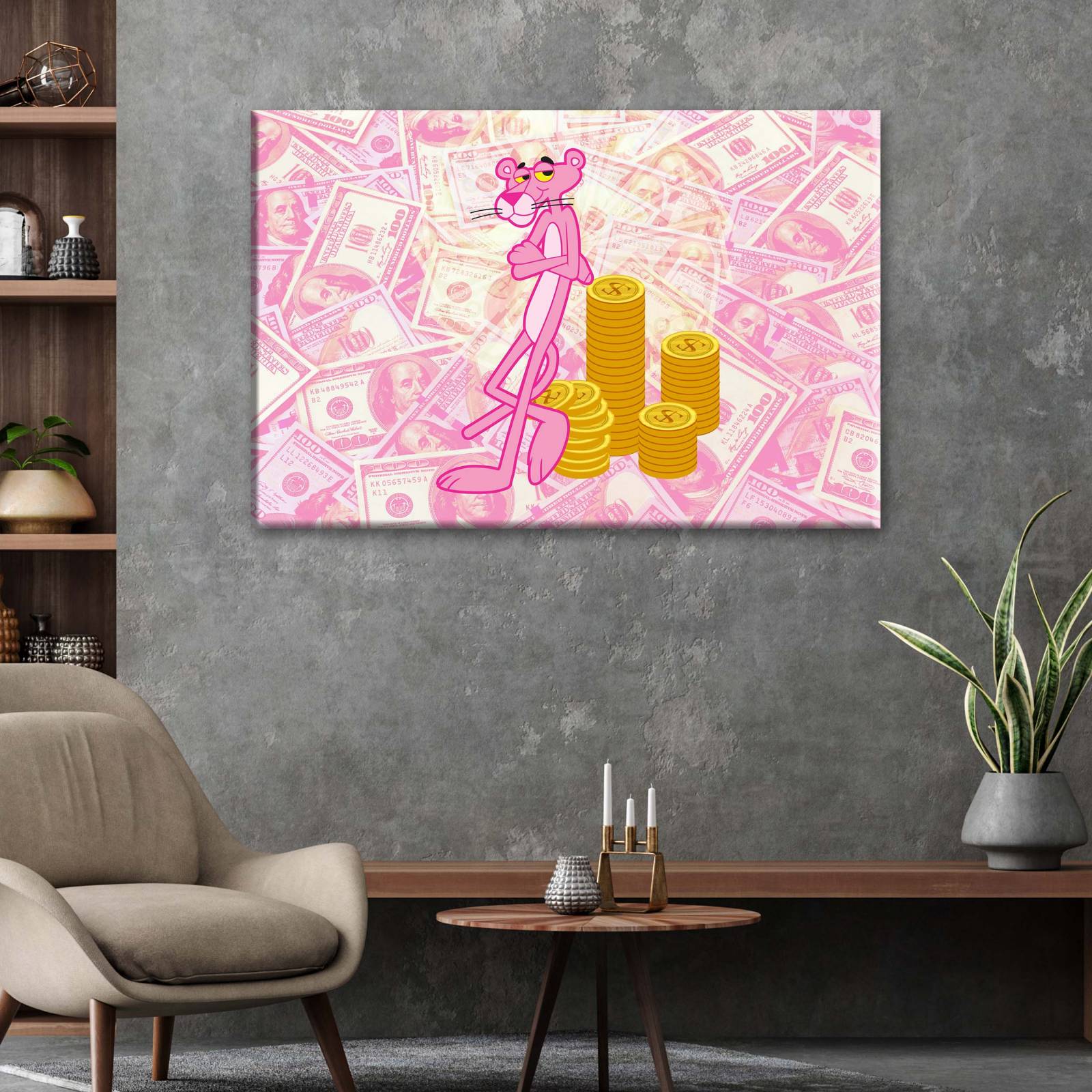 Cuadro- Pantera Rosa-decorativo-ultra Hd 100x70cm.