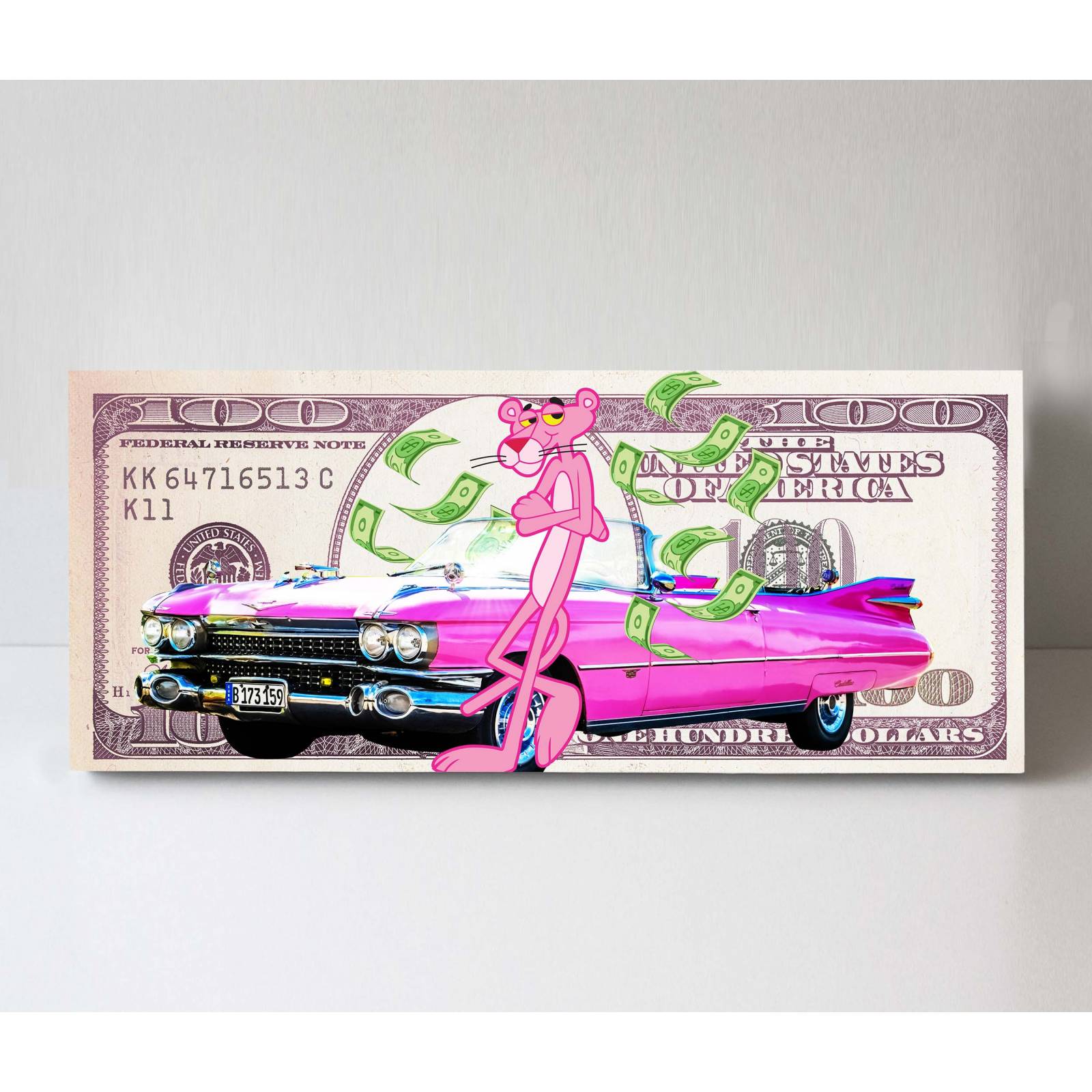 Cuadro Decorativo Canvas Pantera Rosa 120x60