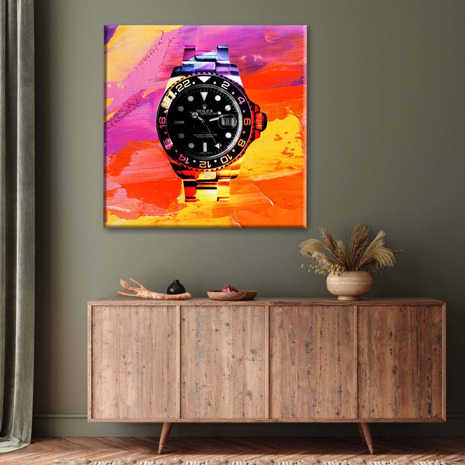 Cuadro Decorativo Canvas Reloj Rolex 30x30