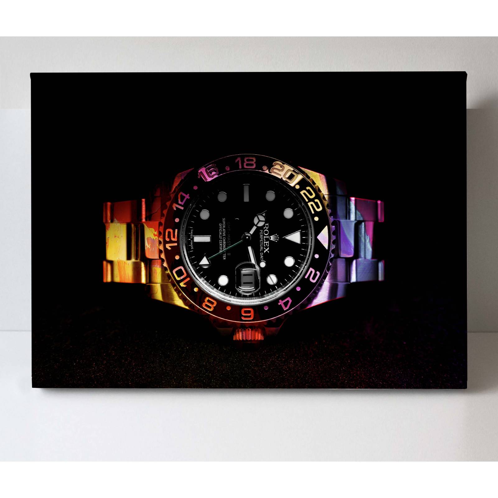 Cuadro Decorativo Canvas Reloj Rolex fondo negro 150x100