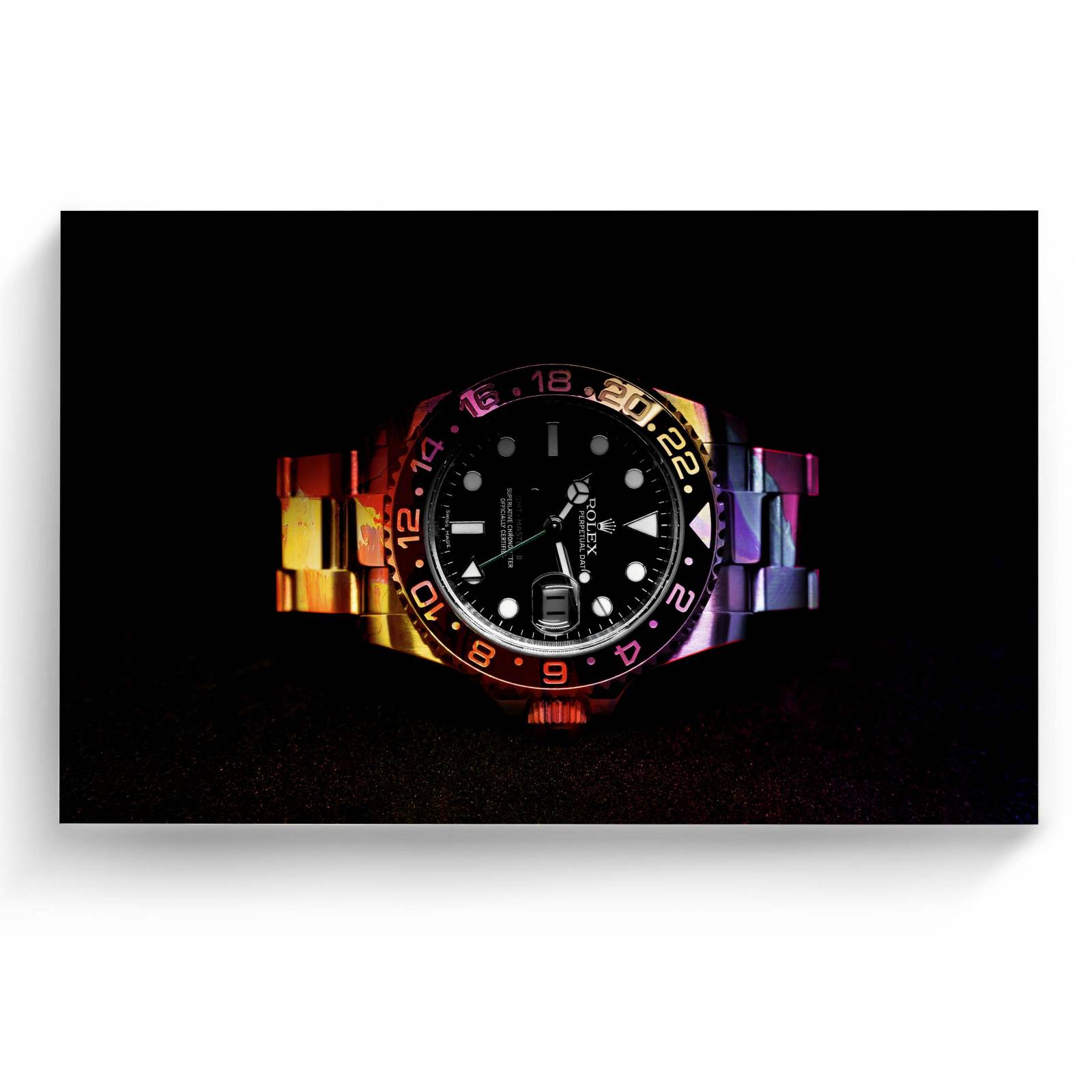 Cuadro Decorativo Canvas Reloj Rolex fondo negro 135x90