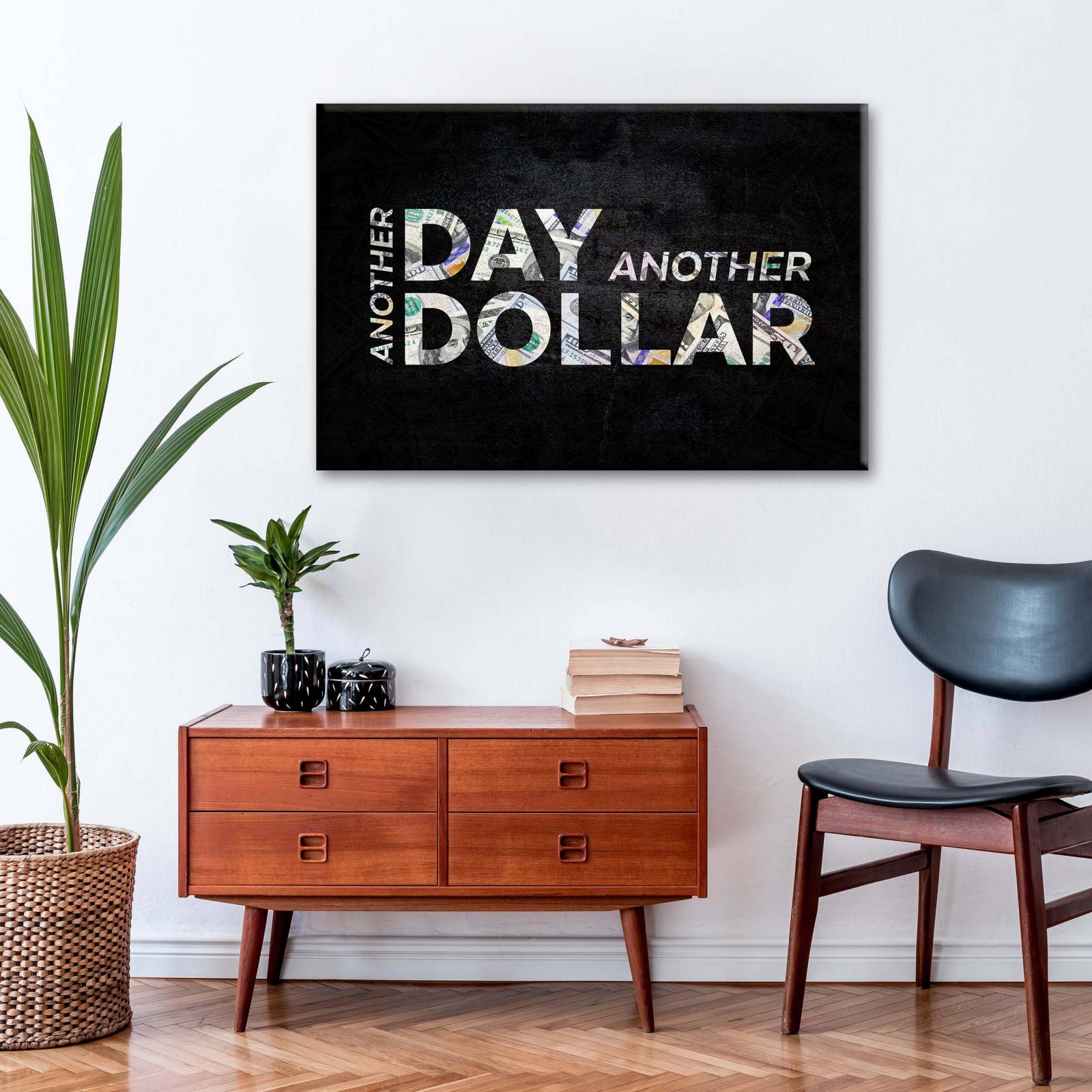 Cuadro Decorativo Canvas  Un día más, un dólar más 135x90