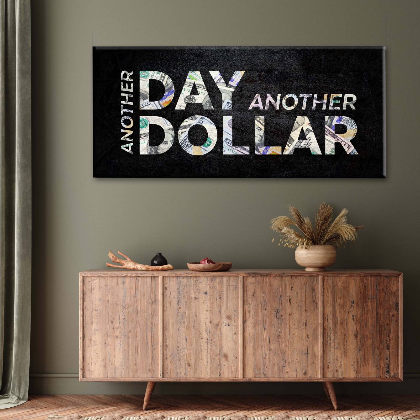 Cuadro Decorativo Canvas  Un día más, un dólar más 100x50