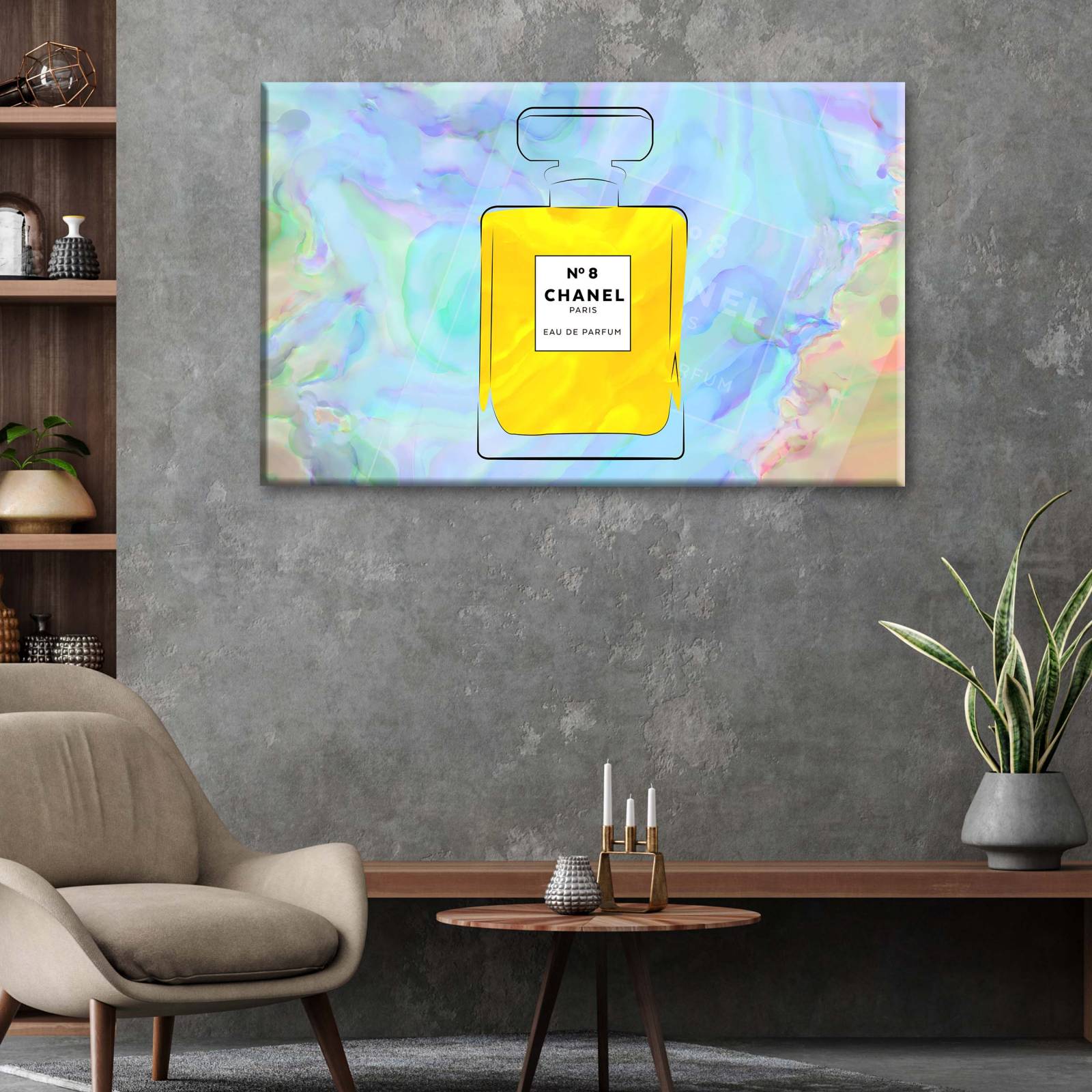 Cuadro Decorativo Canvas Perfume Chanel Nº 8 180x120