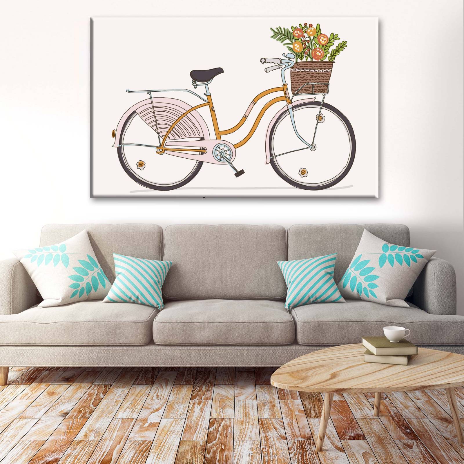 Cuadro Decorativo Canvas Dibujo de bicicleta 105x70