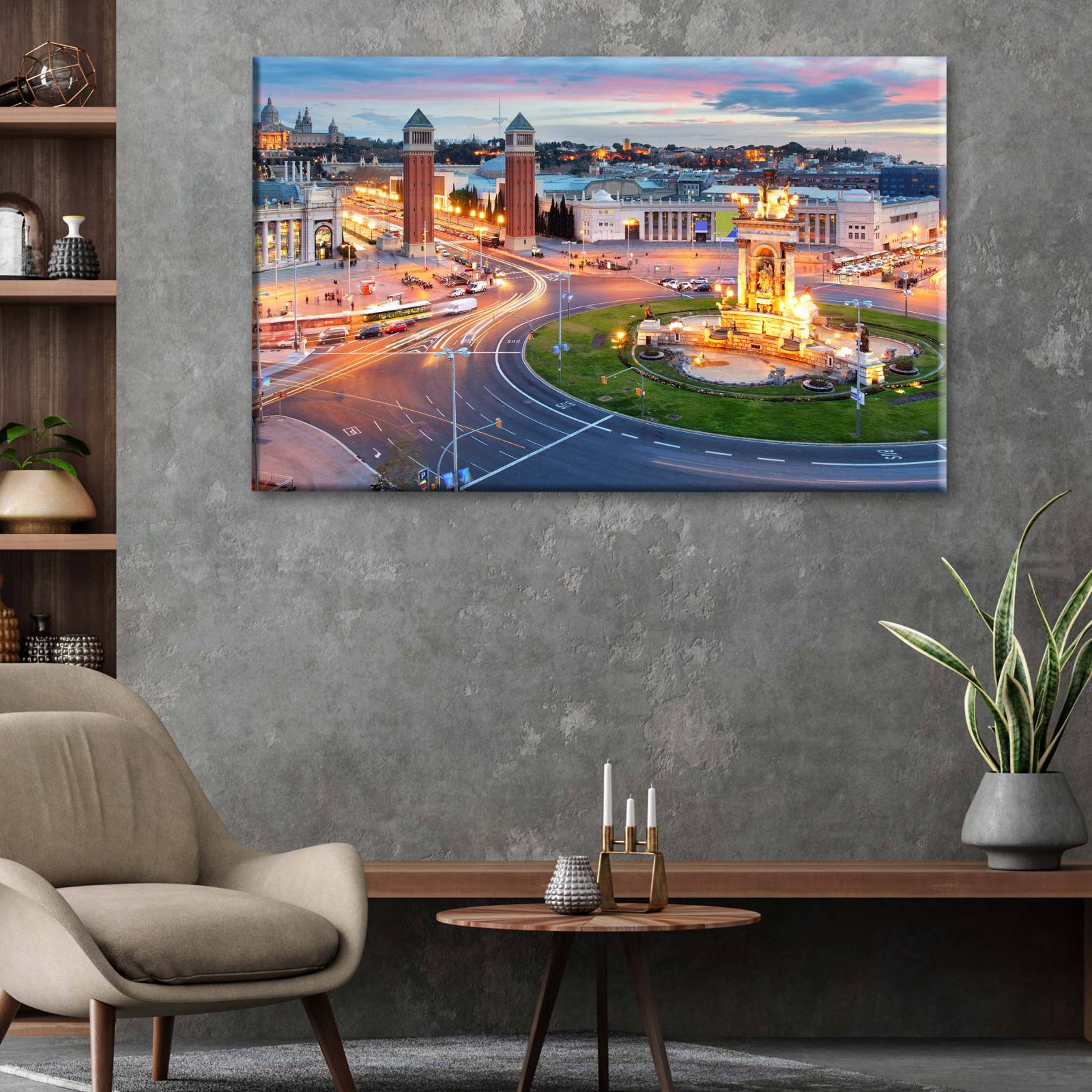 Cuadro Decorativo Plaza Barcelona España 45x30