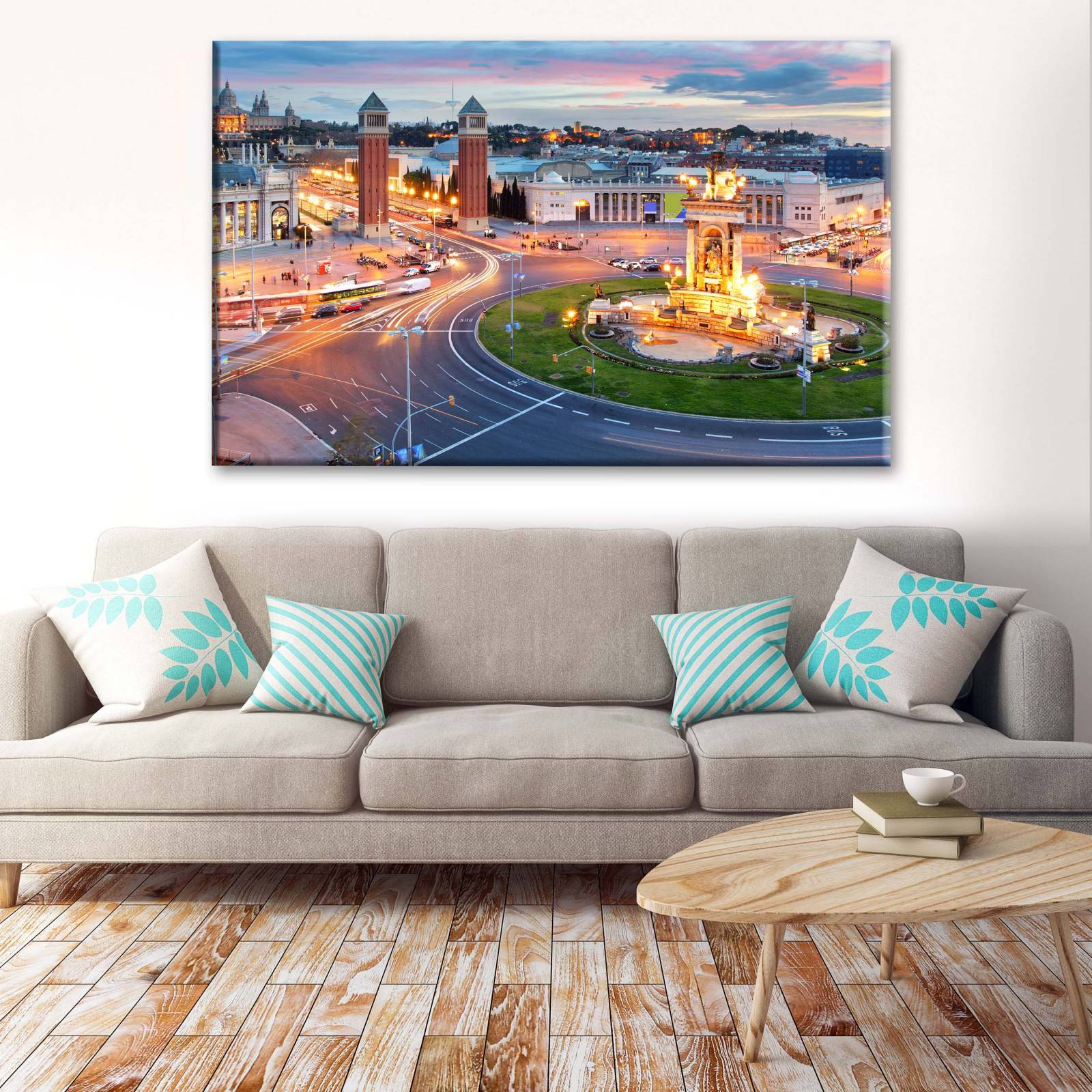 Cuadro Decorativo Plaza Barcelona España 45x30