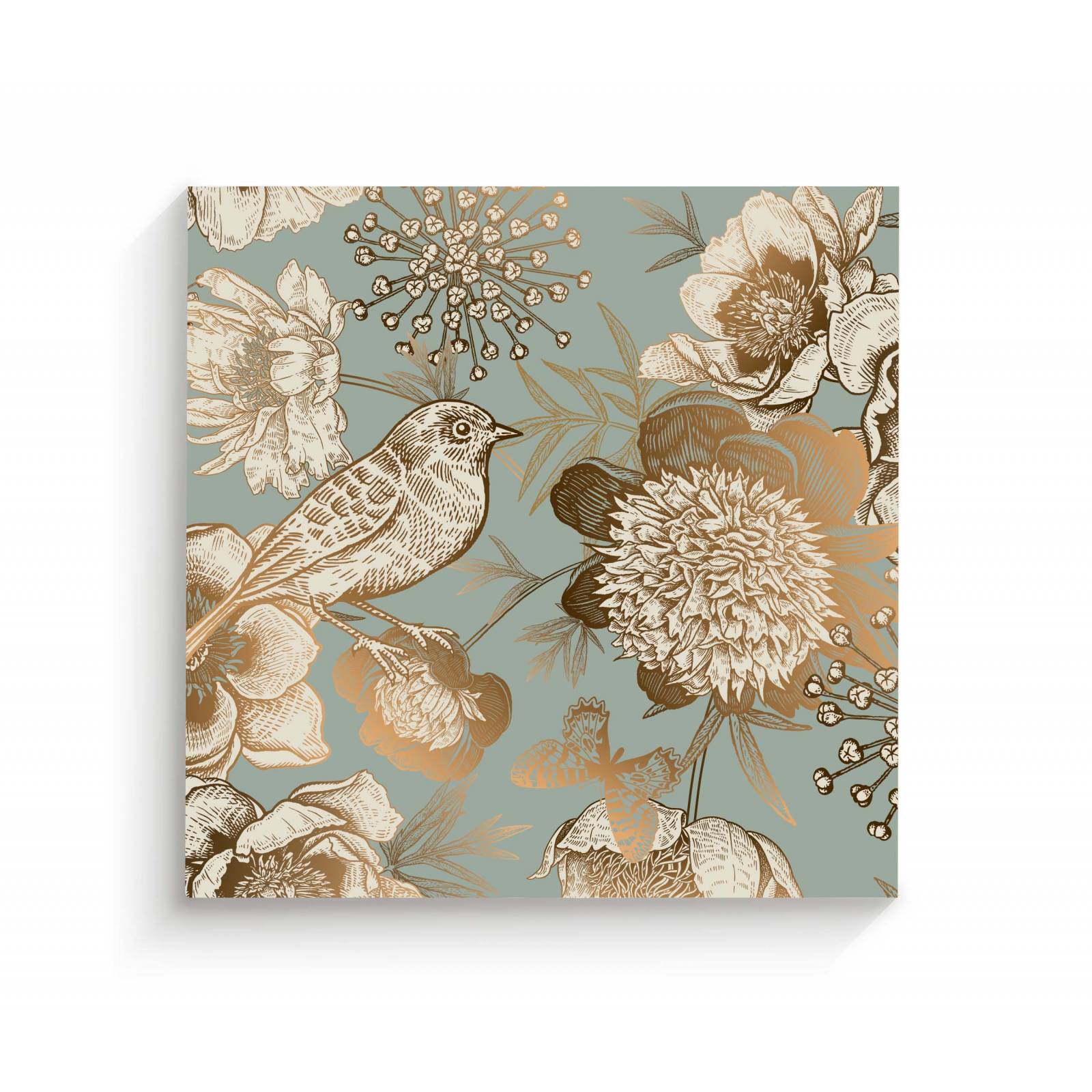 Cuadro Decorativo Canvas Pajaros y Mariposas 30x30