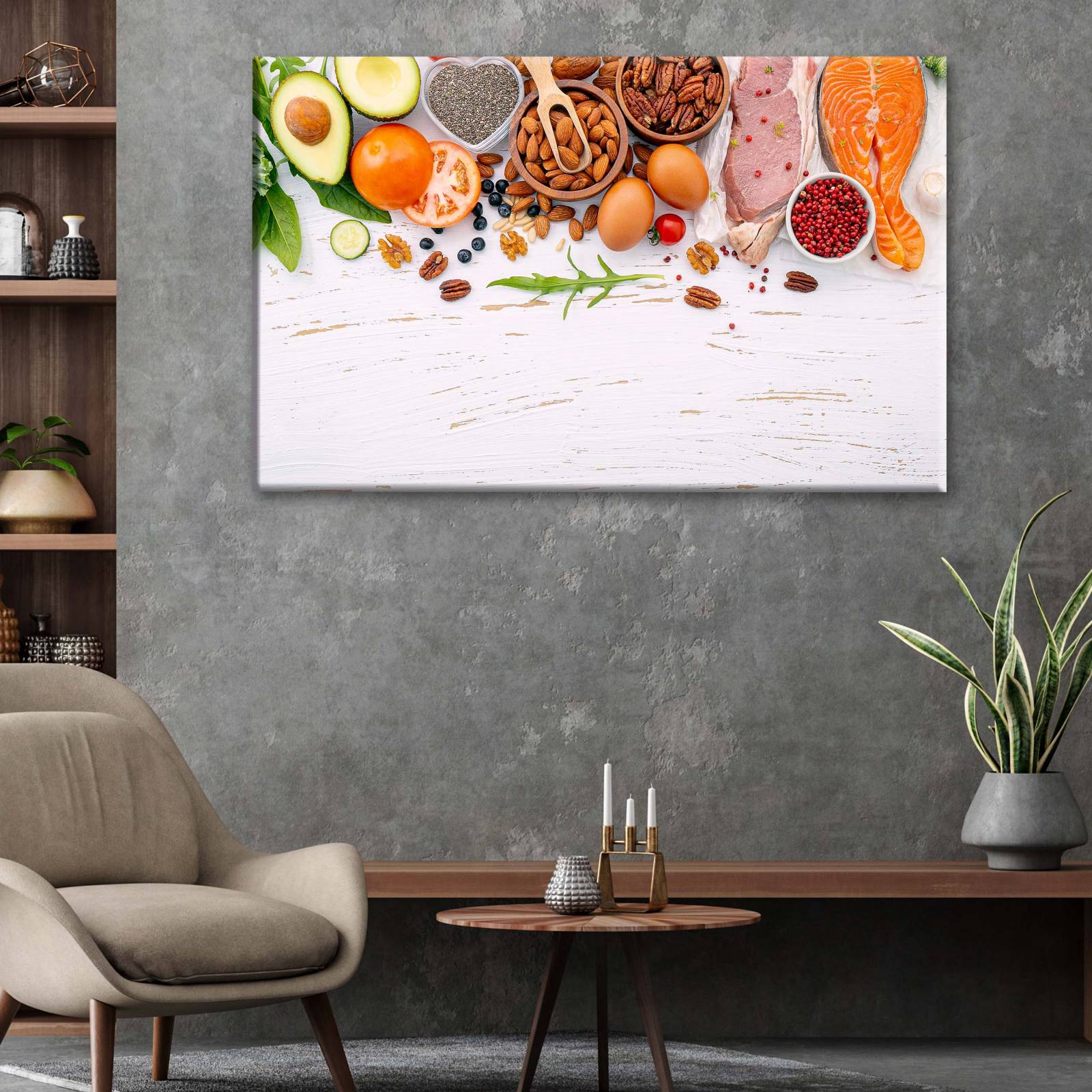 Cuadro Decorativo Canvas Alimentos saludables 135x90