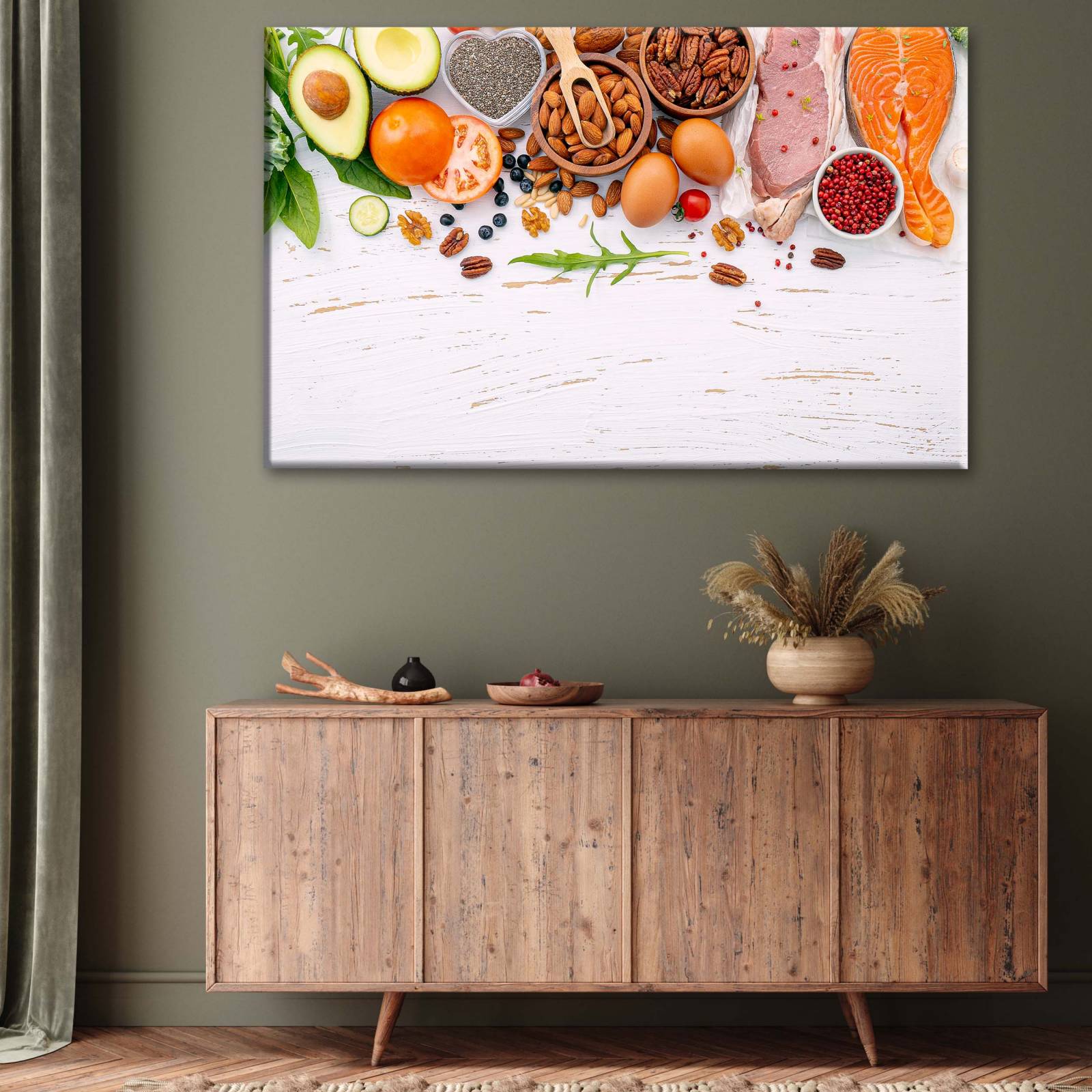 Cuadro Decorativo Canvas Alimentos saludables 135x90