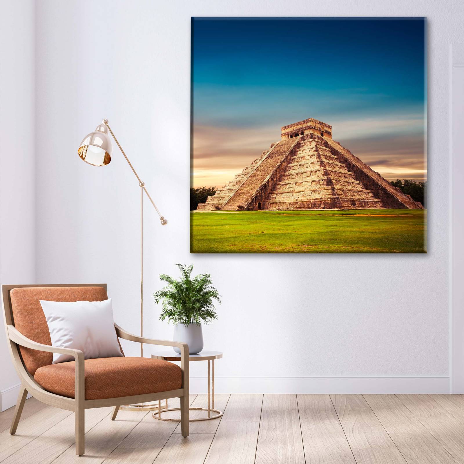 Cuadro Decorativo Canvas Piramide, Chichen Itza 70x70