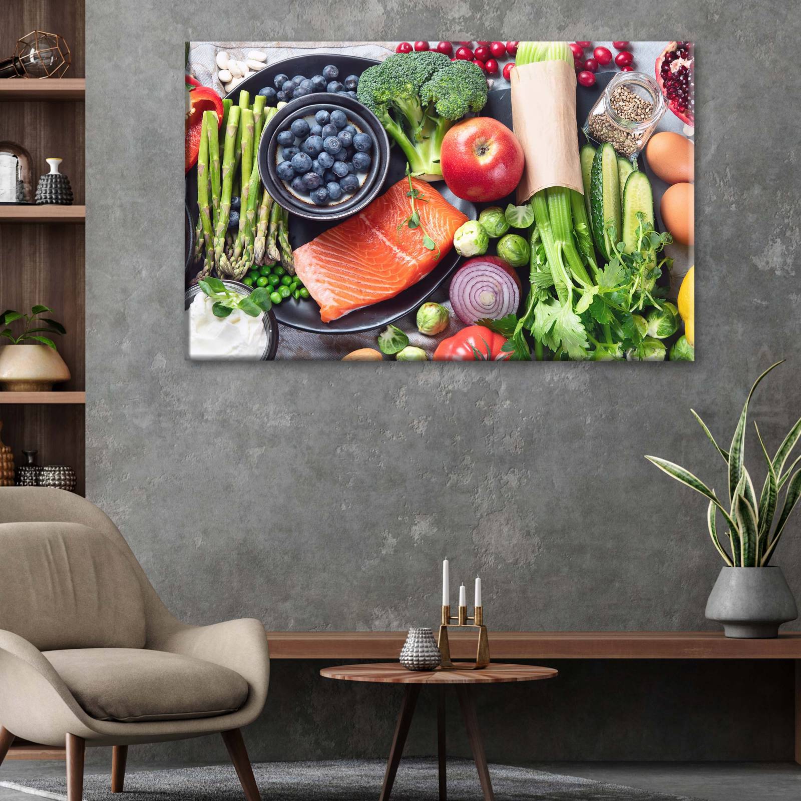 Cuadro Decorativo Canvas Comida saludable, dieta  75x50