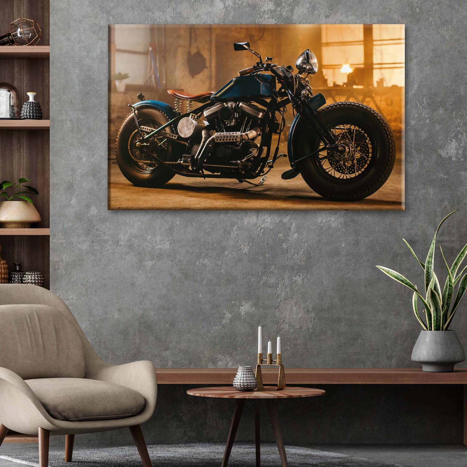 Cuadro Decorativo Canvas Motocicleta clásica 75x50