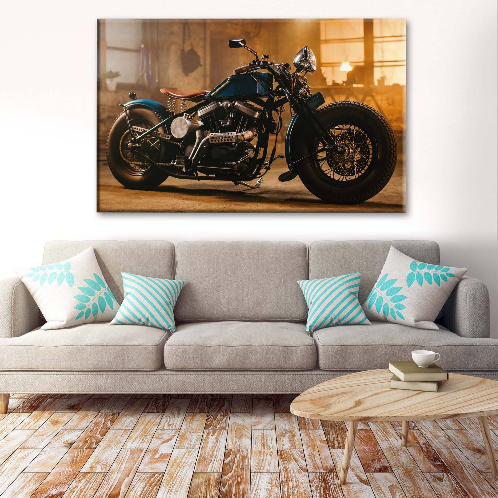 Cuadro Decorativo Canvas Motocicleta clásica 75x50