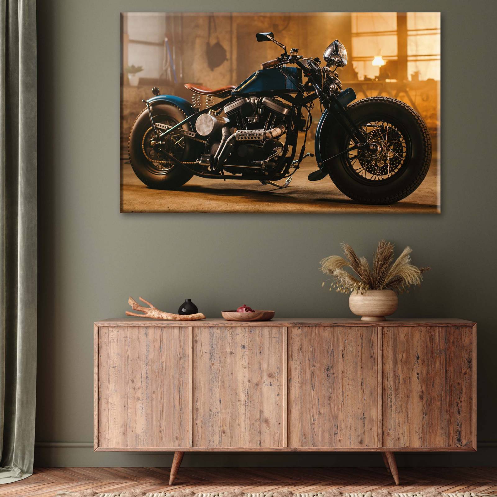Cuadro Decorativo Canvas Motocicleta clásica 75x50