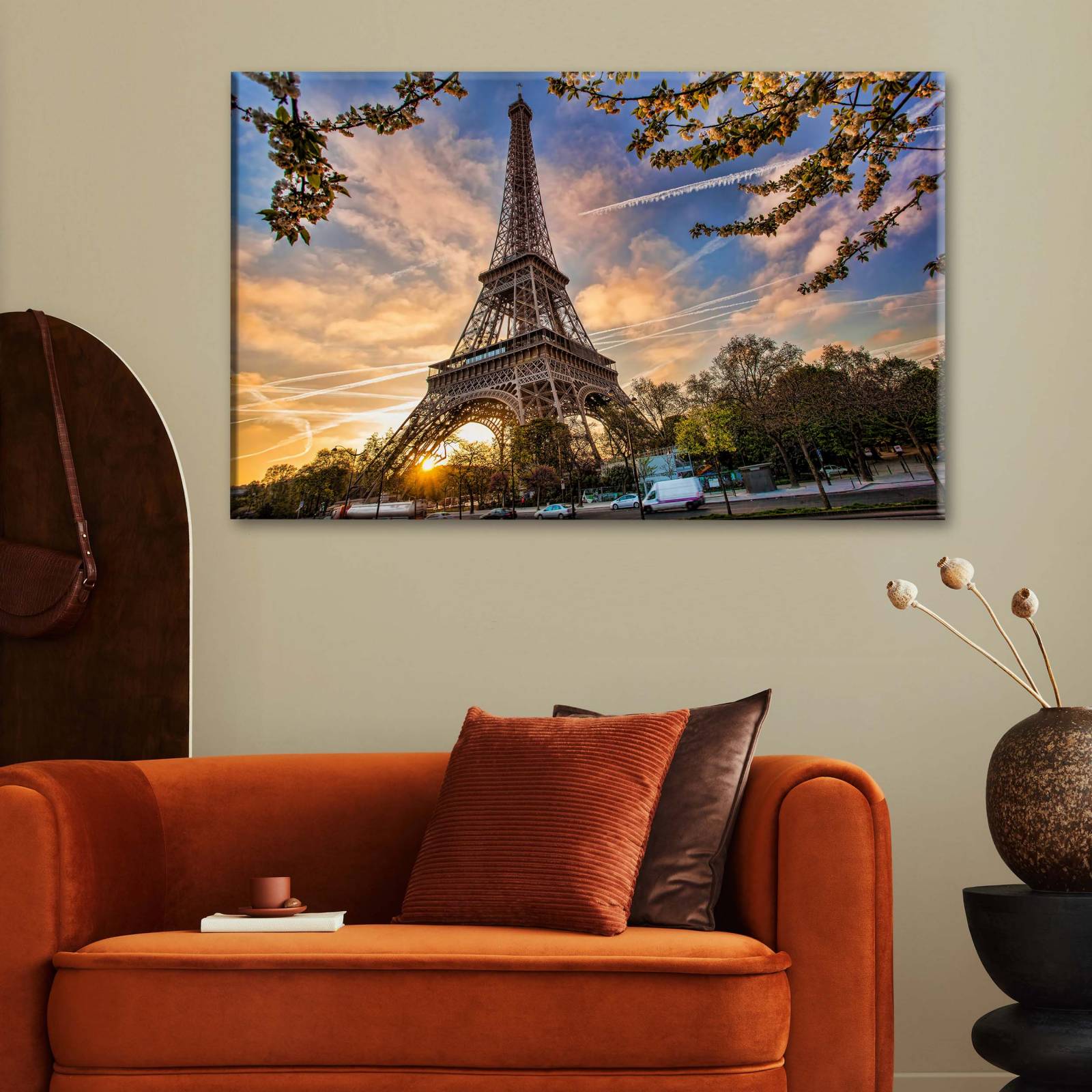 Cuadro Decorativo Canvas Torre Eiffel al atardecer 135x90