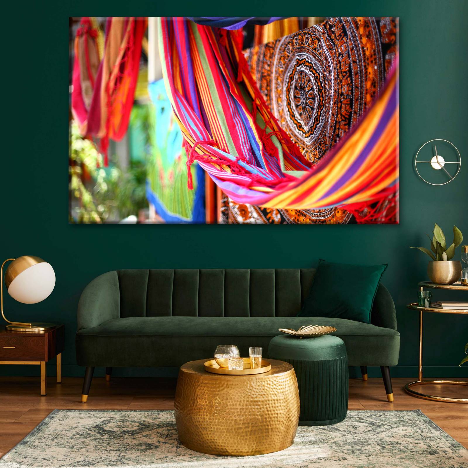 Cuadro Decorativo Canvas Hamaca bordados aztecas 150x100