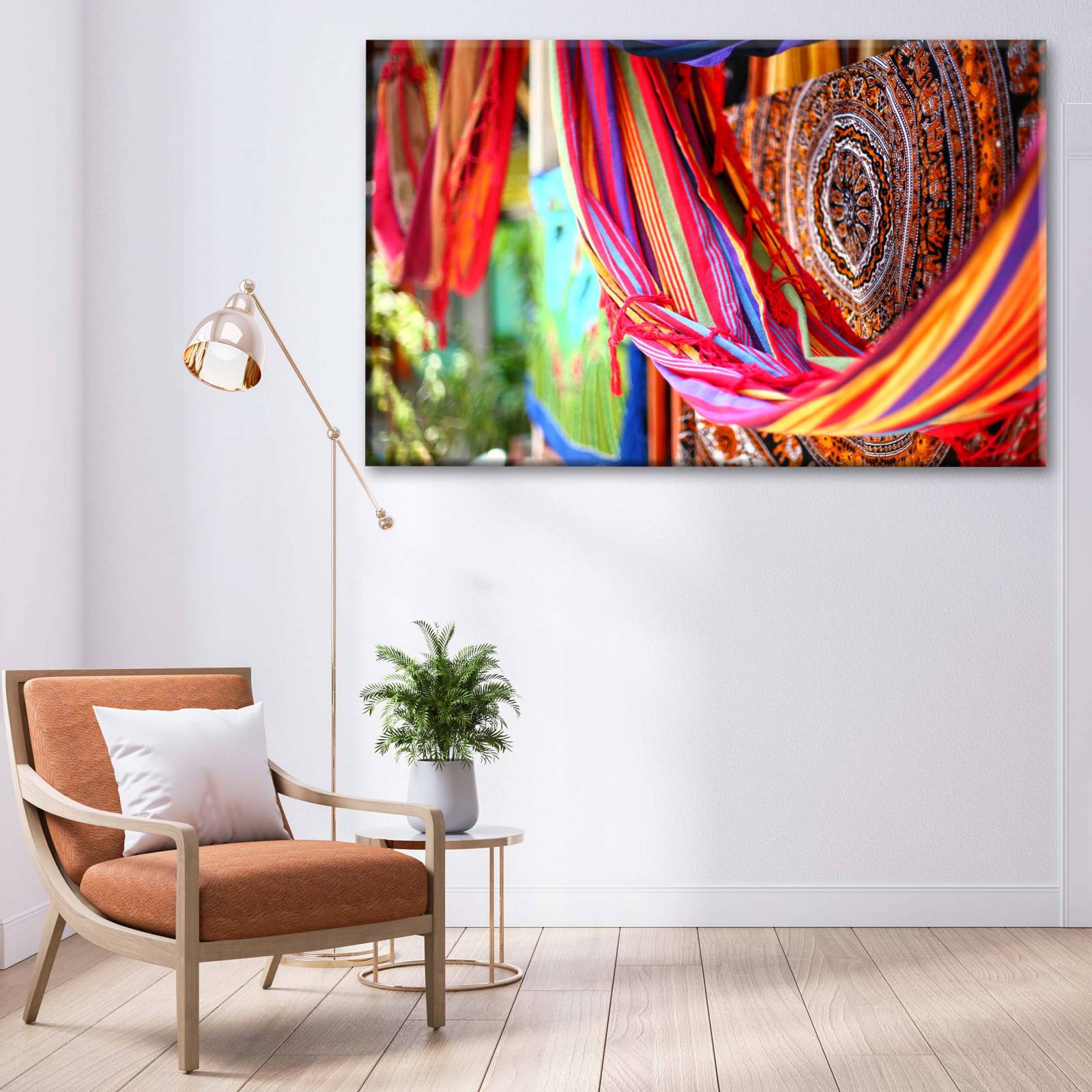 Cuadro Decorativo Canvas Hamaca bordados aztecas 150x100