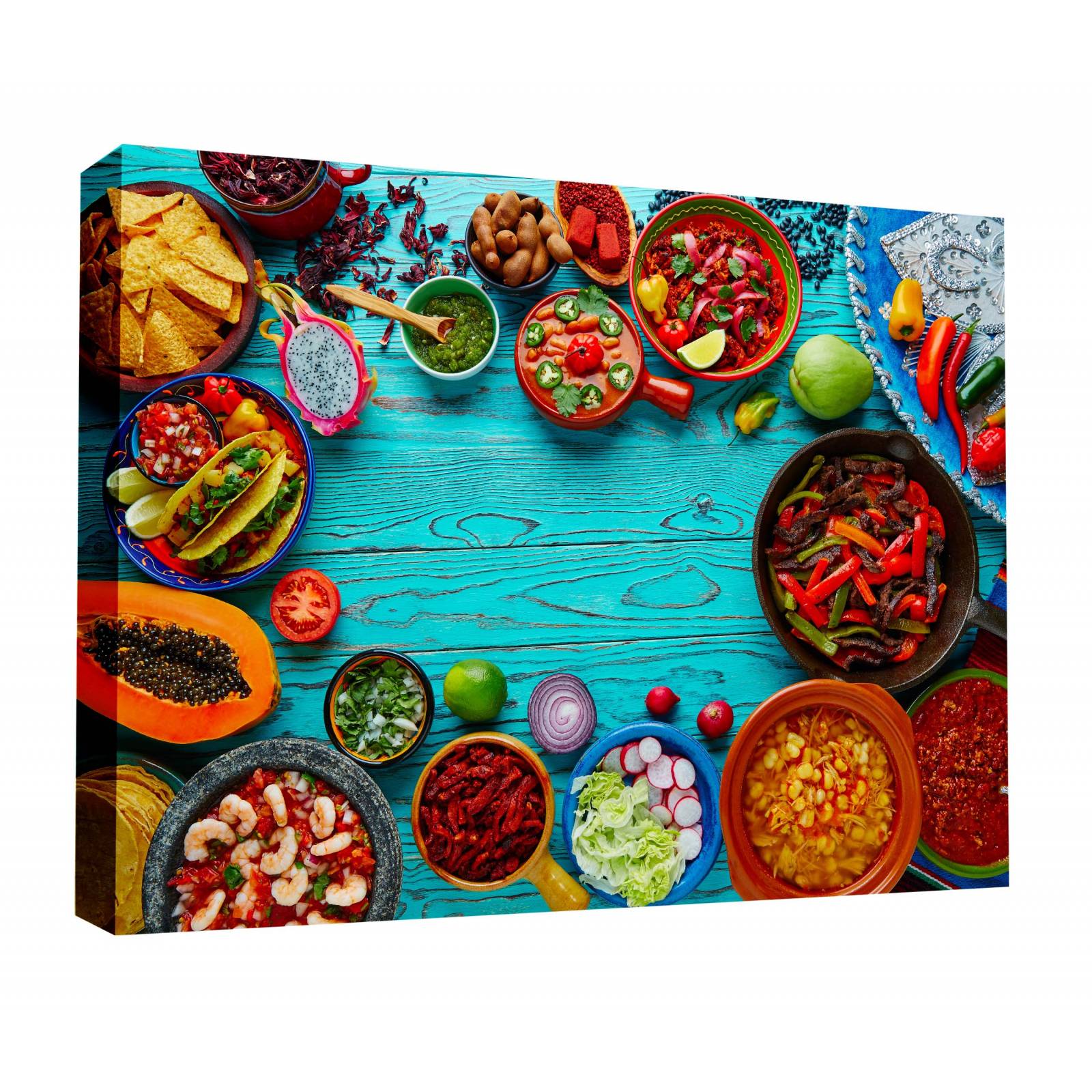 Cuadro Decorativo Canvas Comida típica mexicana 75x50