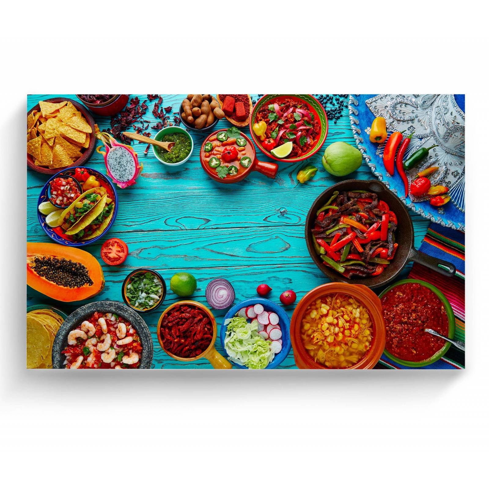 Cuadro Decorativo Canvas Comida típica mexicana 75x50