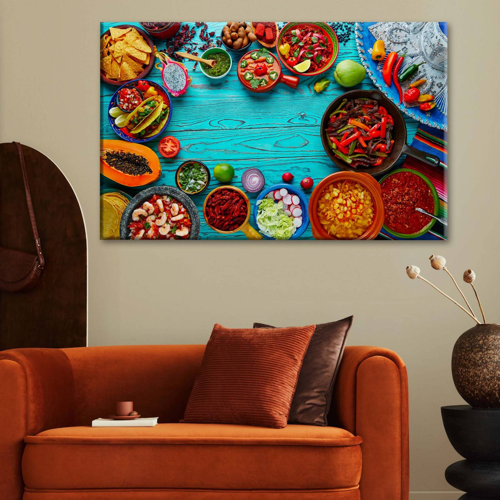 Cuadro Decorativo Canvas Comida típica mexicana 75x50