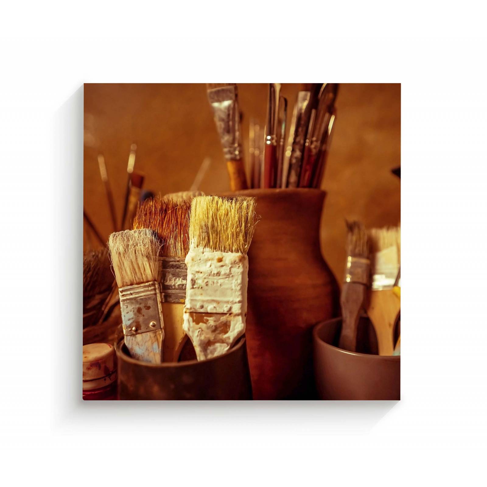 Cuadro Decorativo Canvas Brochas y Pinceles 30x30