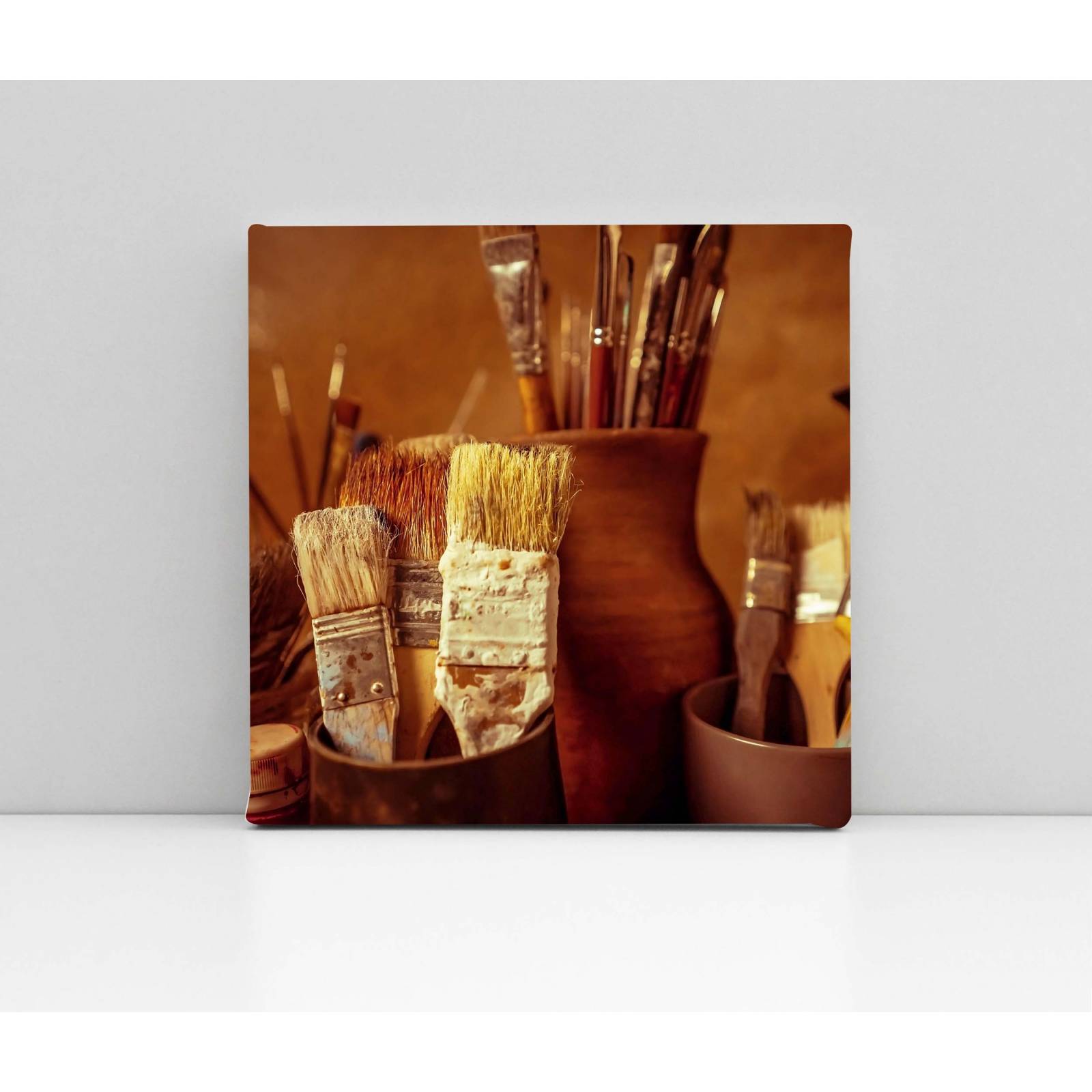 Cuadro Decorativo Canvas Brochas y Pinceles 30x30