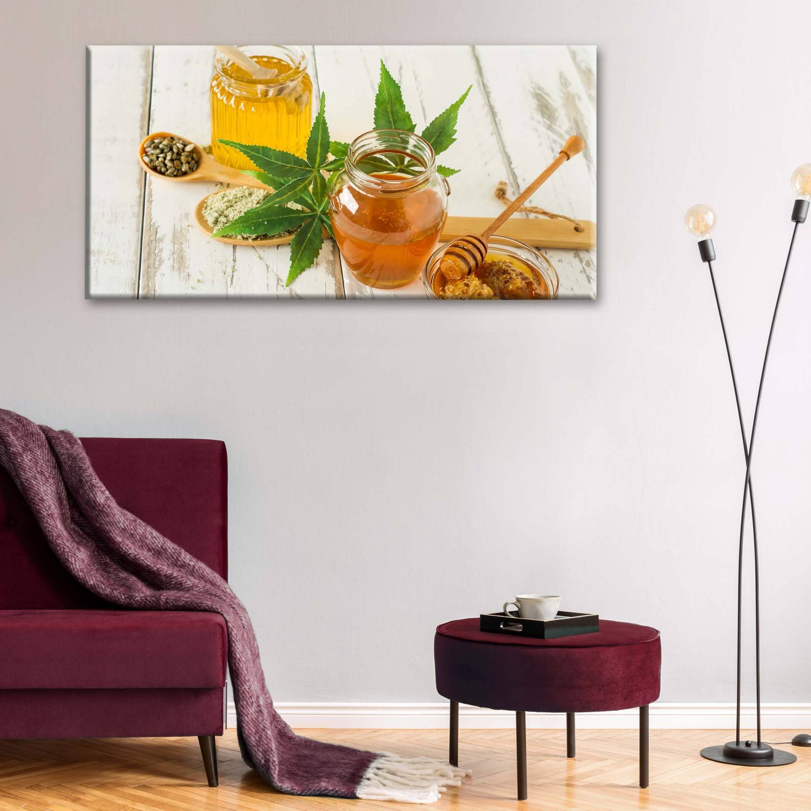 Cuadro Decorativo Canvas Frasco de miel orgánica 200x100