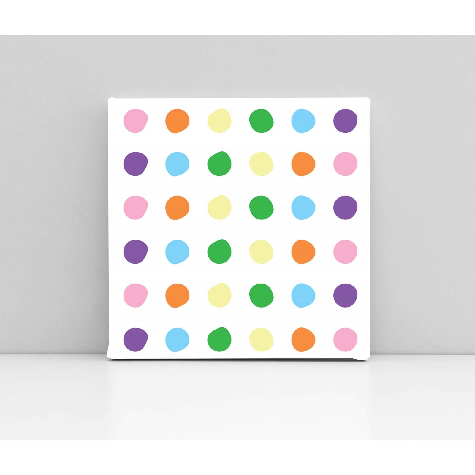 Cuadro Decorativo Canvas Puntos de colores pastel 30x30