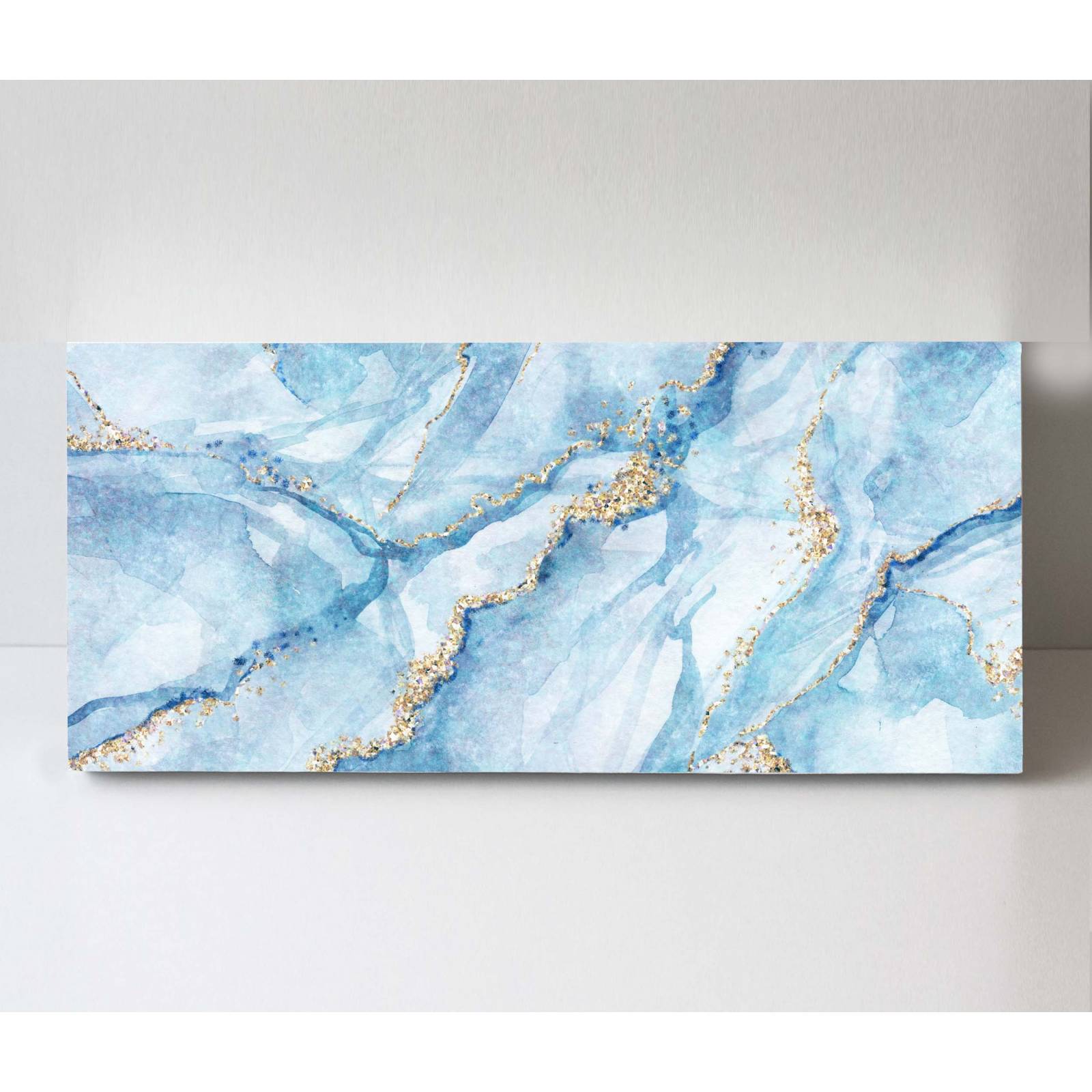Cuadro Decorativo Canvas Mármol azul y blanco 200x100