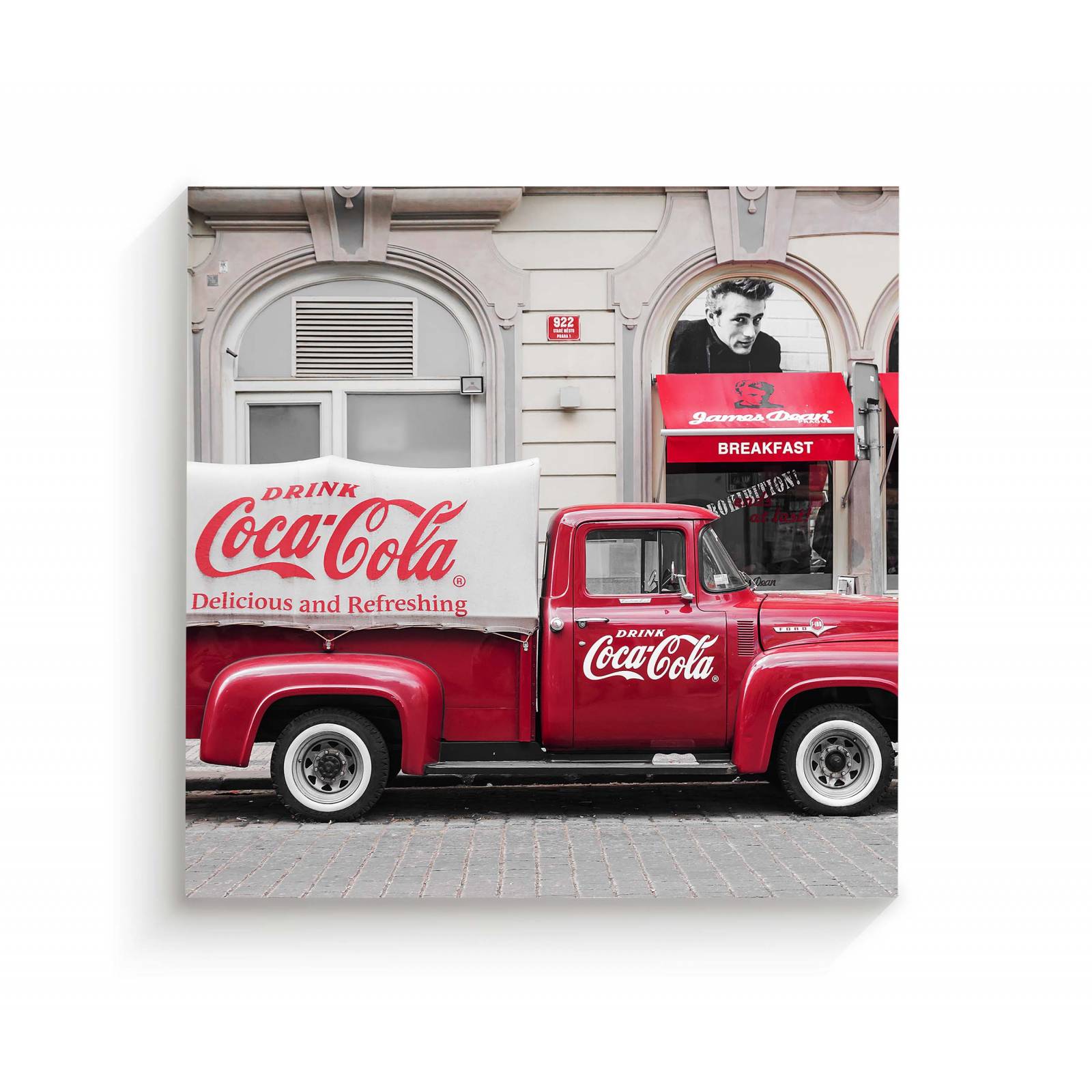 Cuadro Decorativo Canvas Auto retro coca cola 30x30