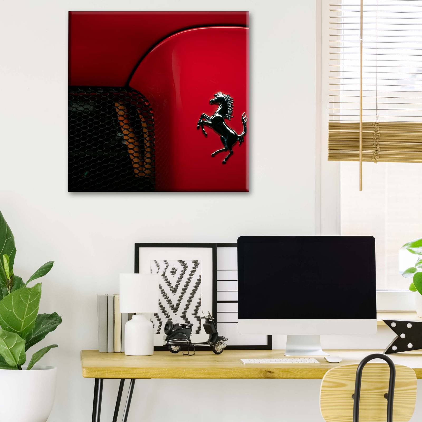 Cuadro Decorativo Canvas Close up Ferrari logo 100x100