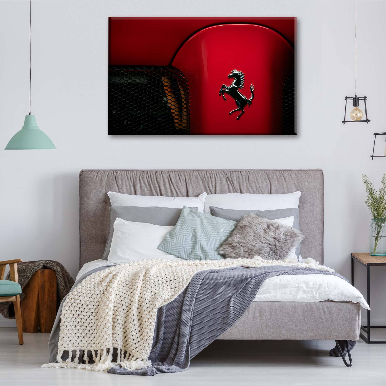 Cuadro Decorativo Canvas Close up Ferrari logo 180x120