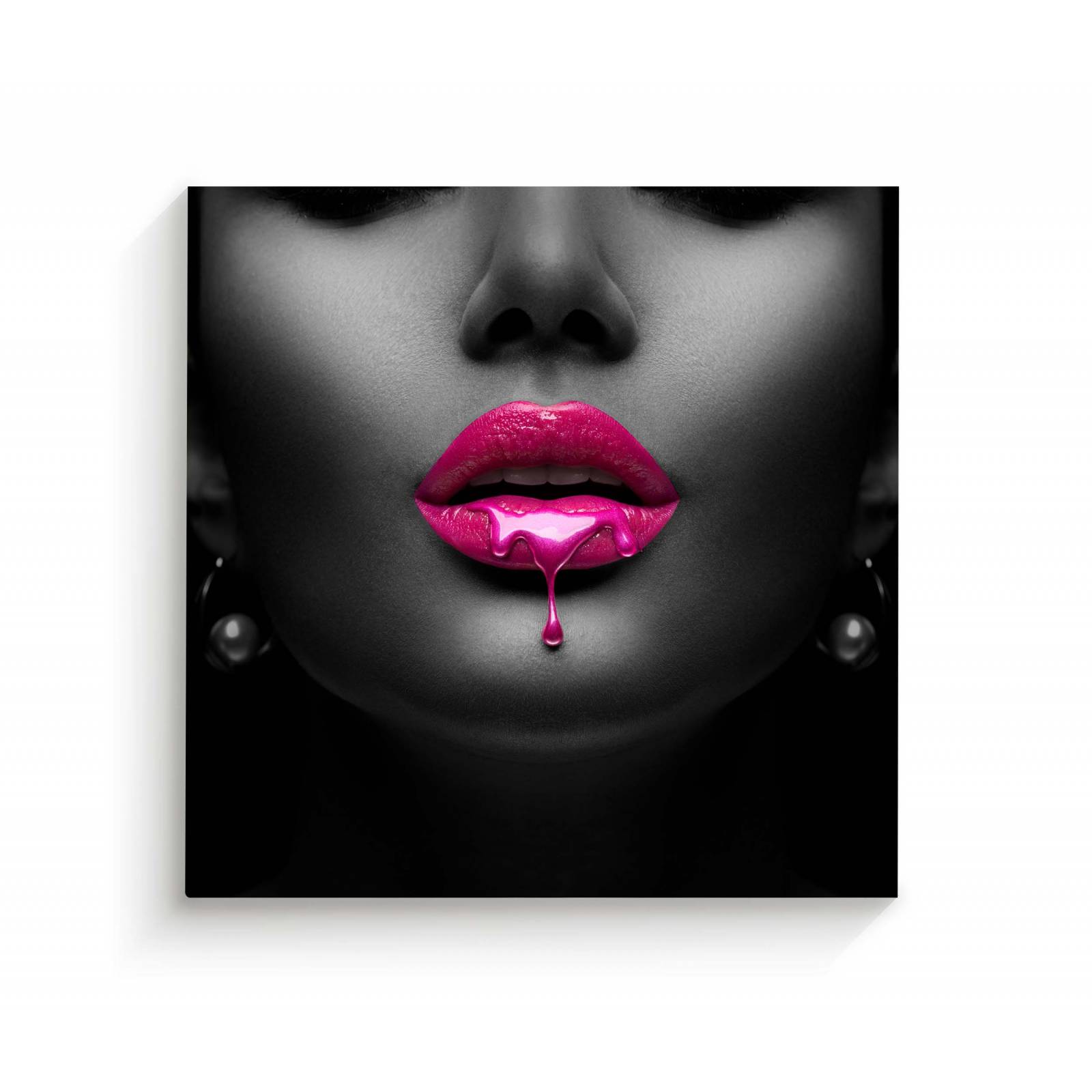 Cuadro Decorativo Canvas Labios purpura 100x100