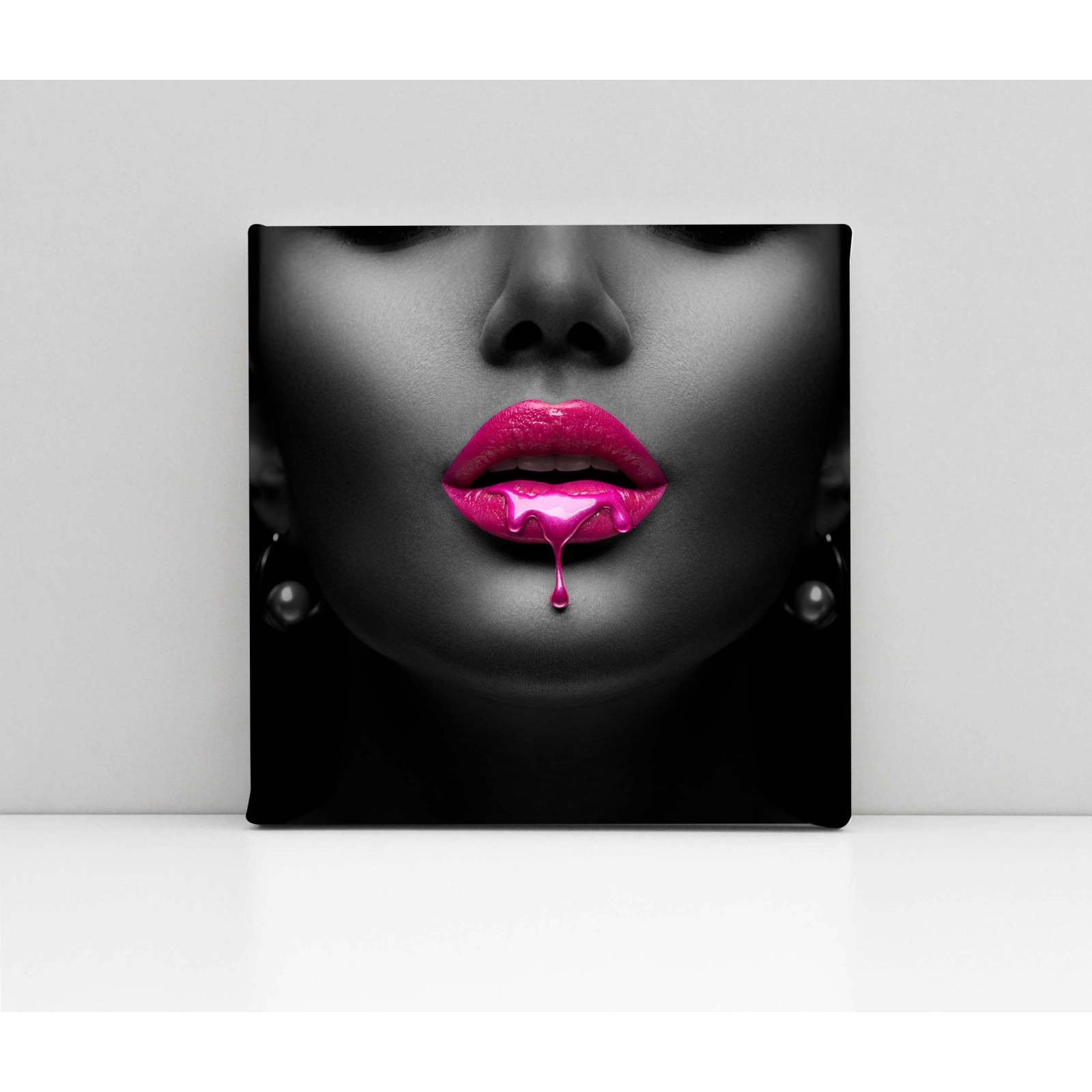 Cuadro Decorativo Canvas Labios purpura 100x100